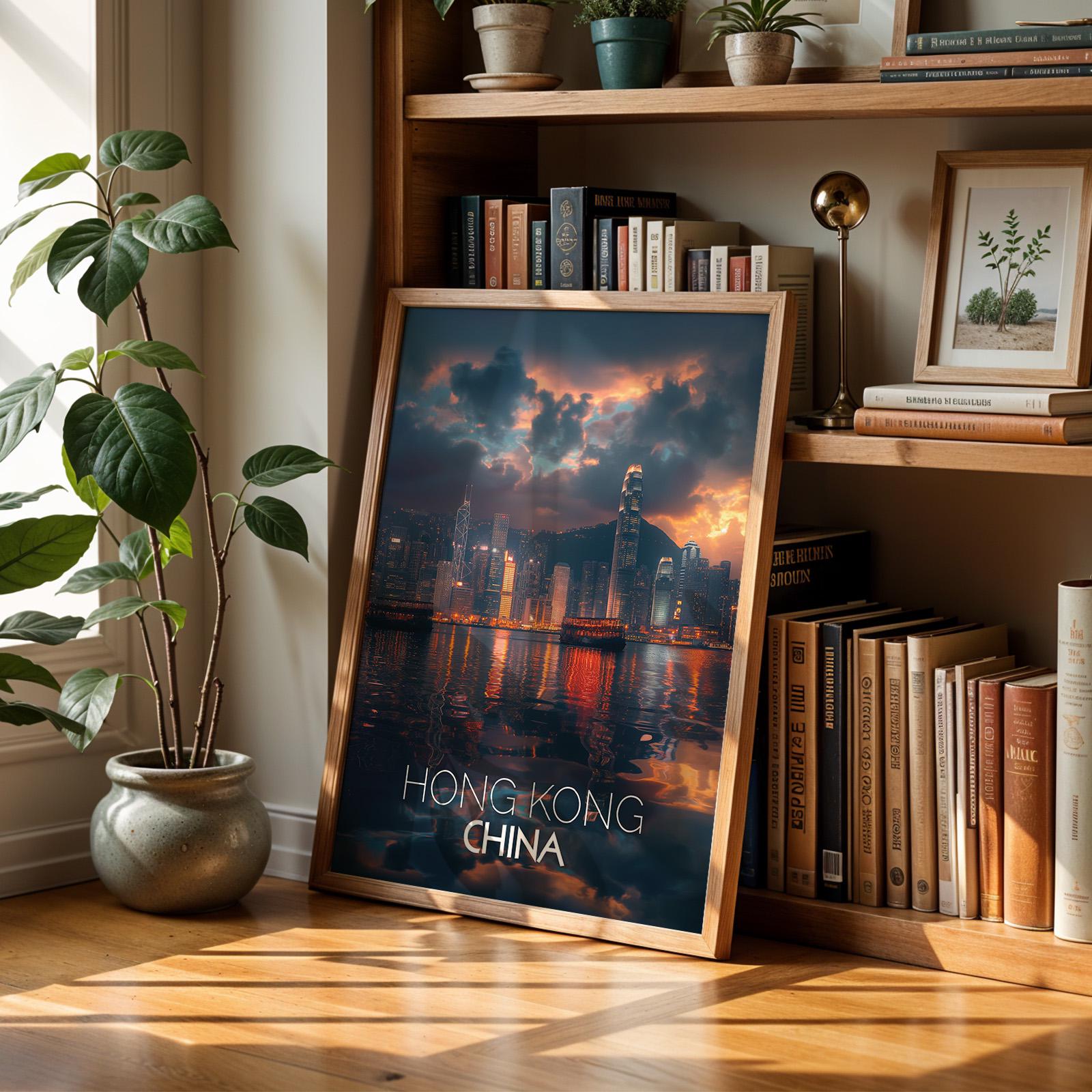 Hong Kong Skyline Print: Vibrant Victoria Harbour Wall Art (Digital Download)