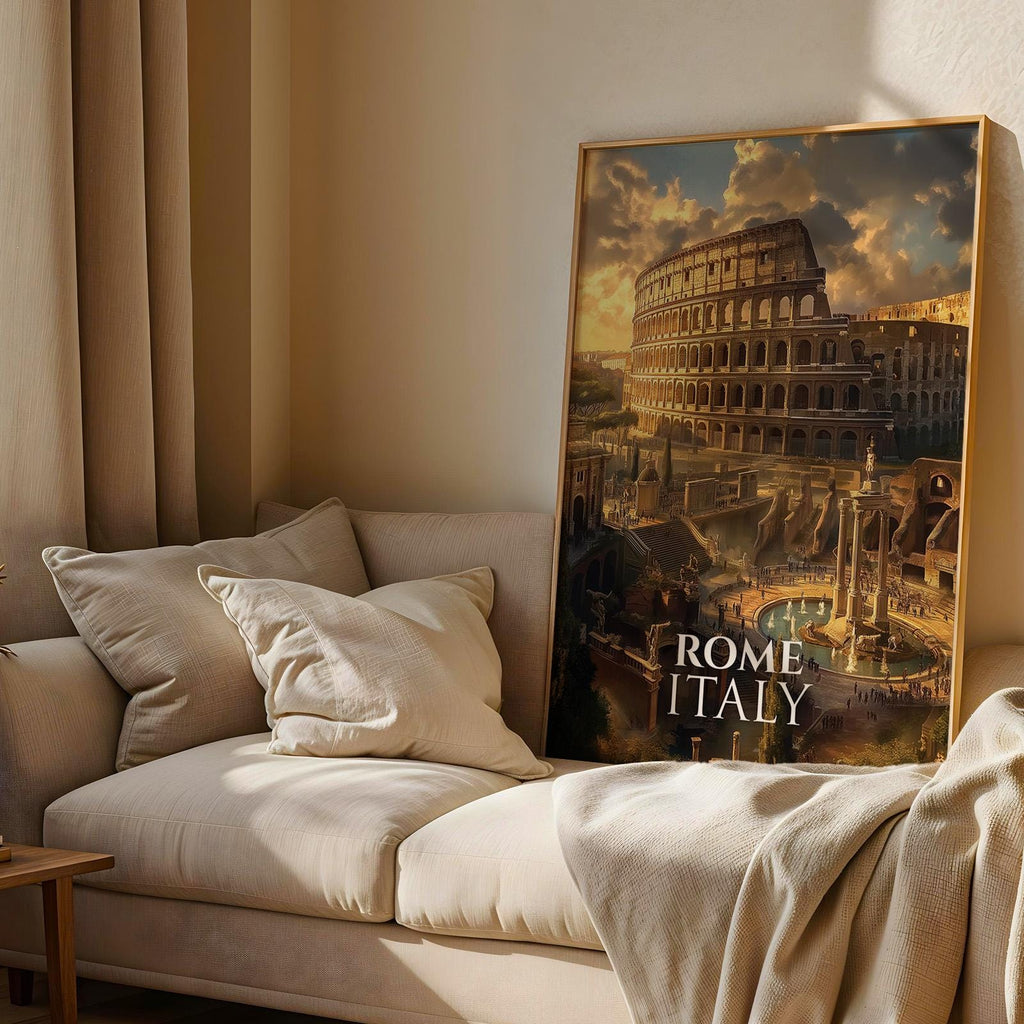 Rome Colosseum Print: Vibrant Italy Cityscape Wall Art (Digital Download)