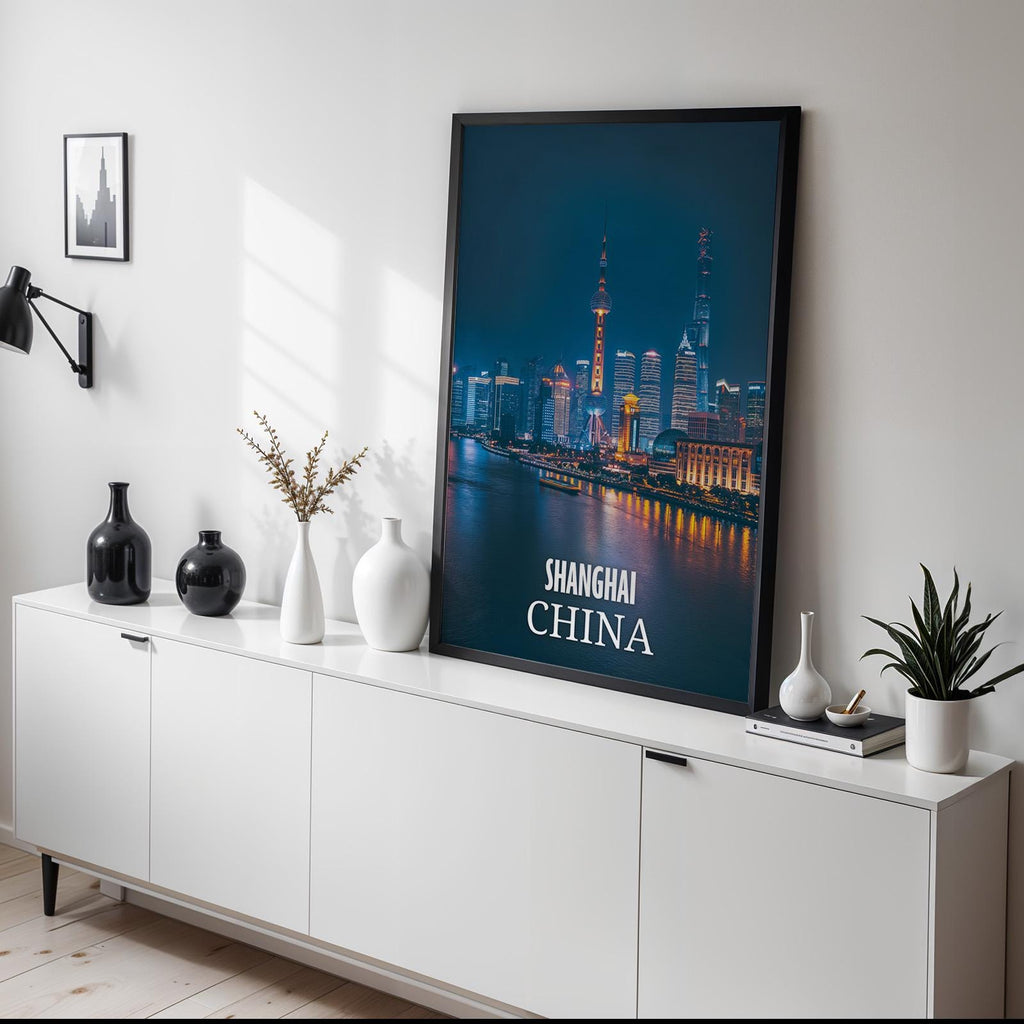 Shanghai Skyline Print: Vibrant China Bund Wall Art (Digital Download)