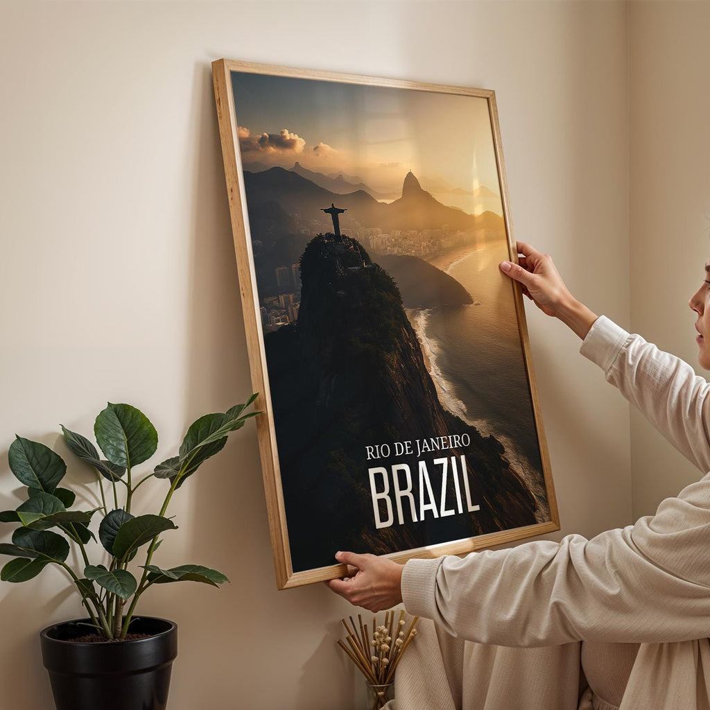 Rio de Janeiro Print: Christ the Redeemer, Brazil Harbor (Digital Download)