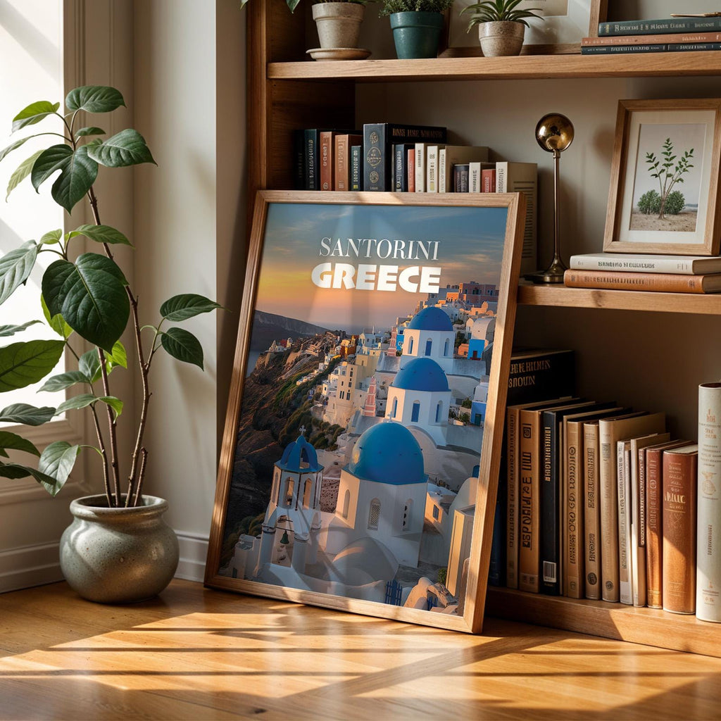 Santorini Greece Cityscape Print: Oia Caldera Wall Art (Digital Download)