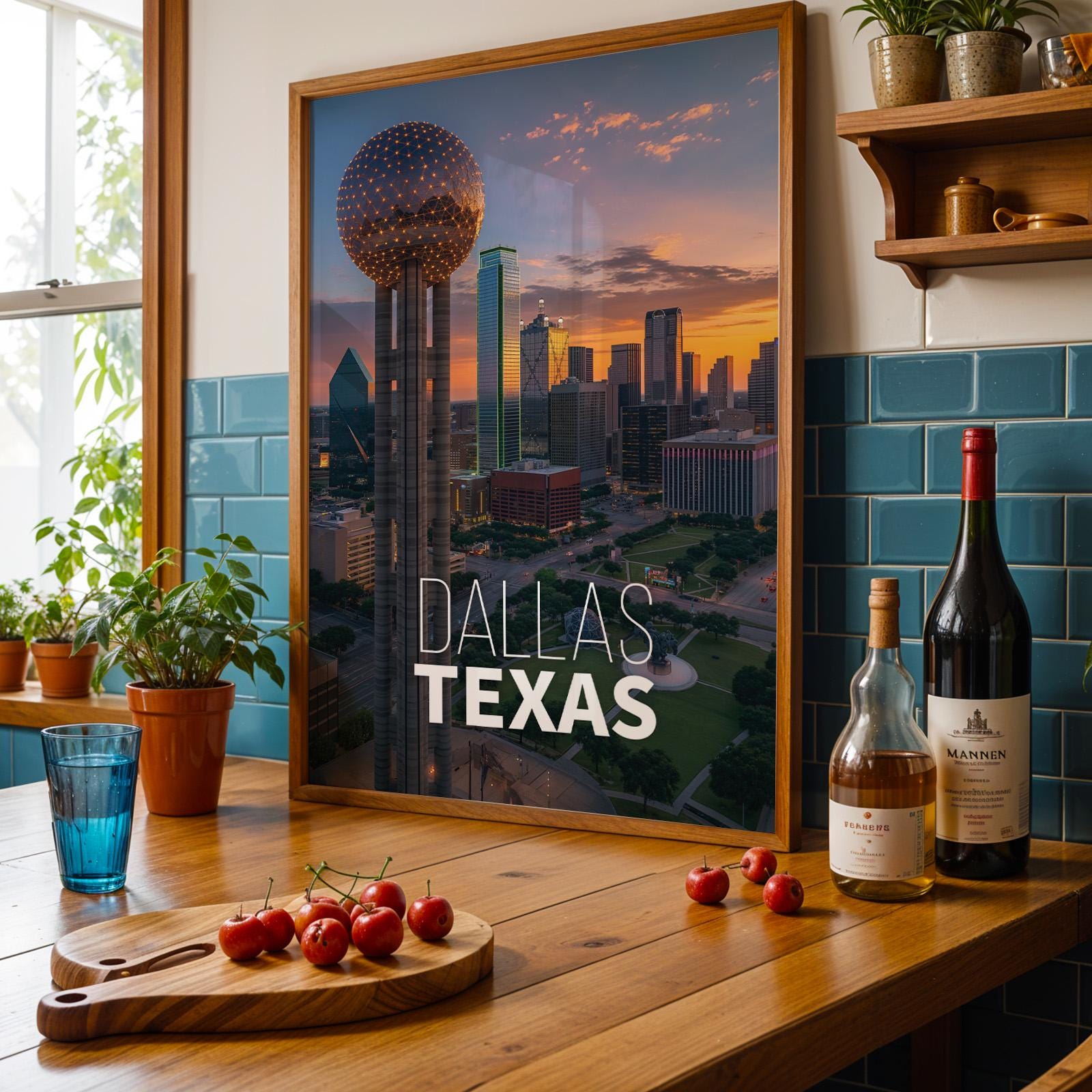 Dallas Texas Skyline Print: Reunion Tower Wall Art (Digital Download