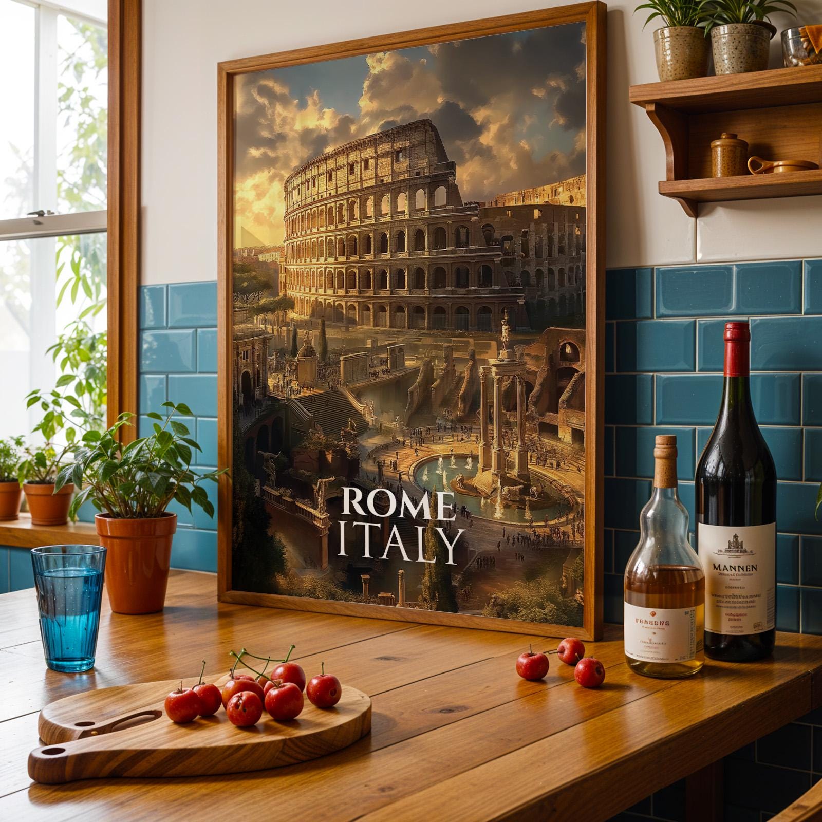 Rome Colosseum Print: Vibrant Italy Cityscape Wall Art (Digital Download)