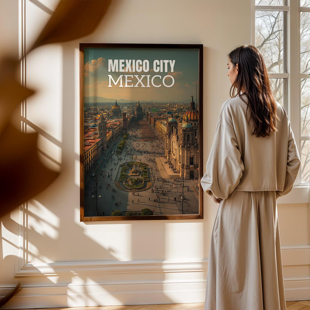 Mexico City Zócalo Palace Print: Vibrant Cityscape Wall Art (Digital Download)