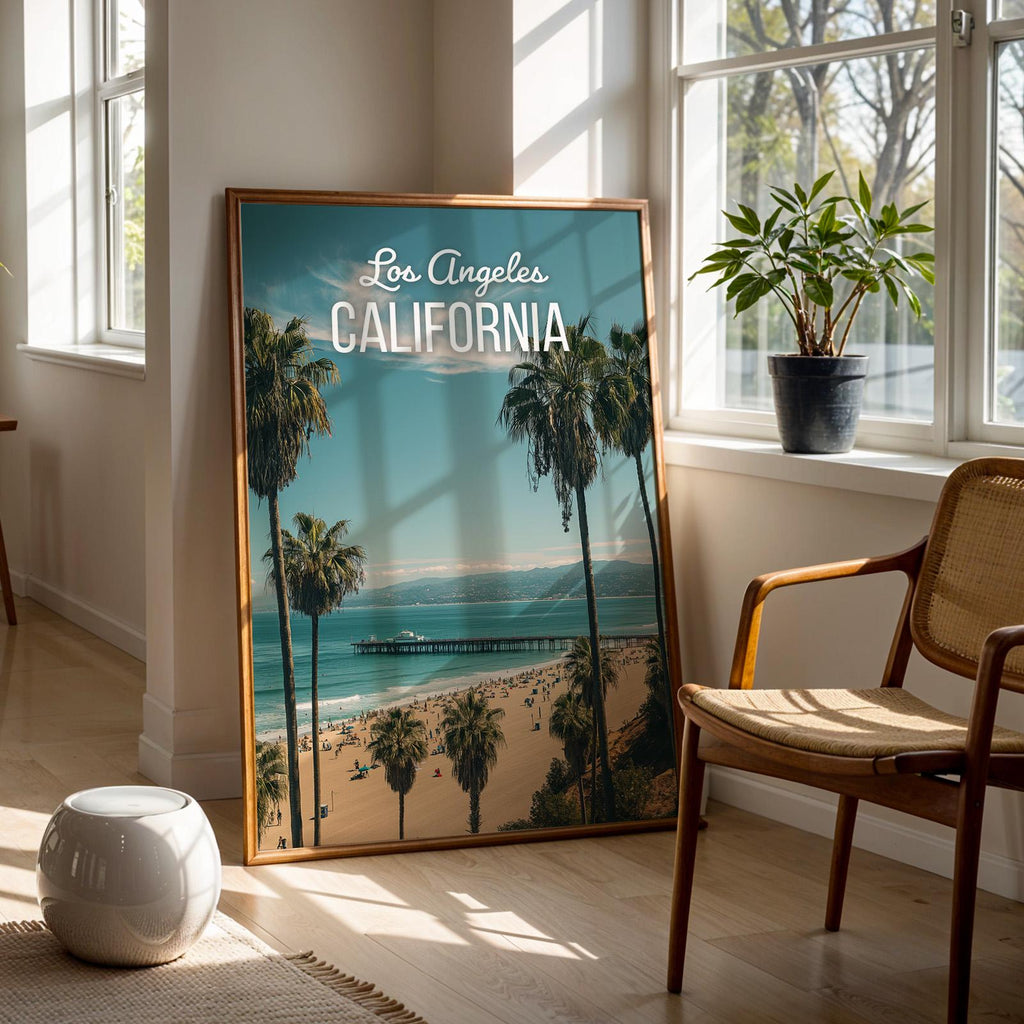 Los Angeles Sunset Cityscape Print: Vibrant California Wall Art (Digital Download)