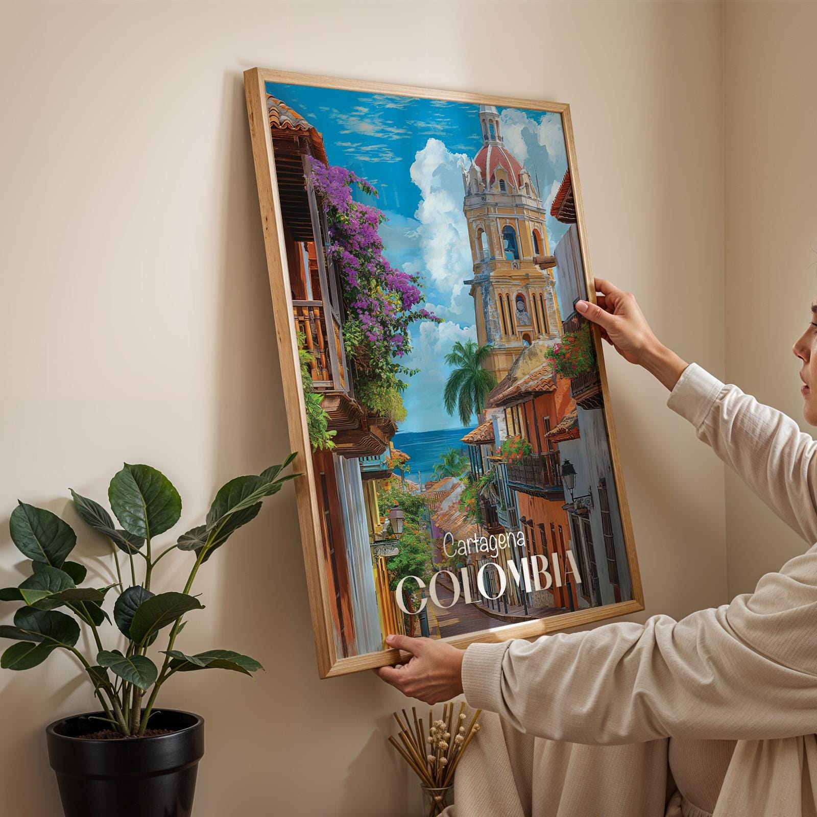 Cartagena Colombia Print: Vibrant Coastal Cityscape (Digital Download)