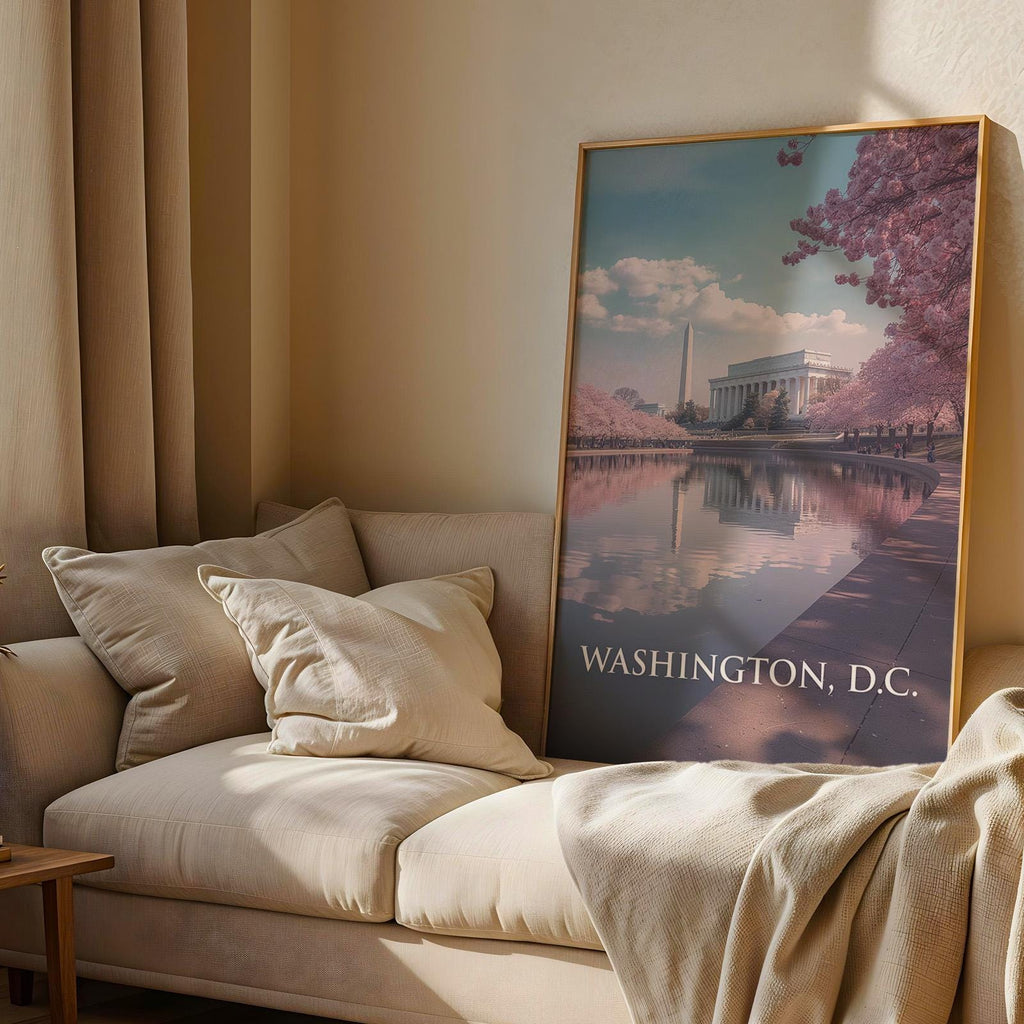 Lincoln Memorial Print: Washington DC Wall Art - Patriotic Travel Poster (Digital Download)