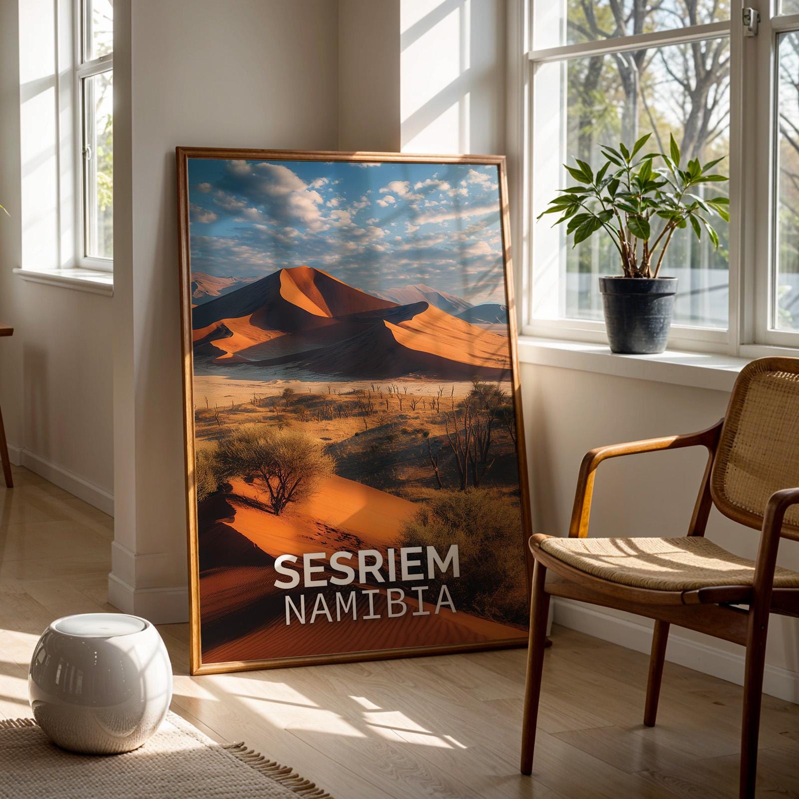 Namibia Sossusvlei Dunes Print: Vibrant African Landscape Wall Art (Digital Download)