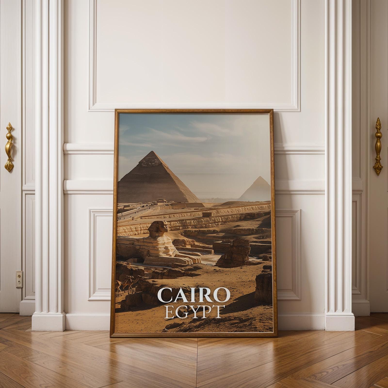 Cairo Egypt Pyramids Print: Vibrant Giza Cityscape Wall Art (Digital Download)