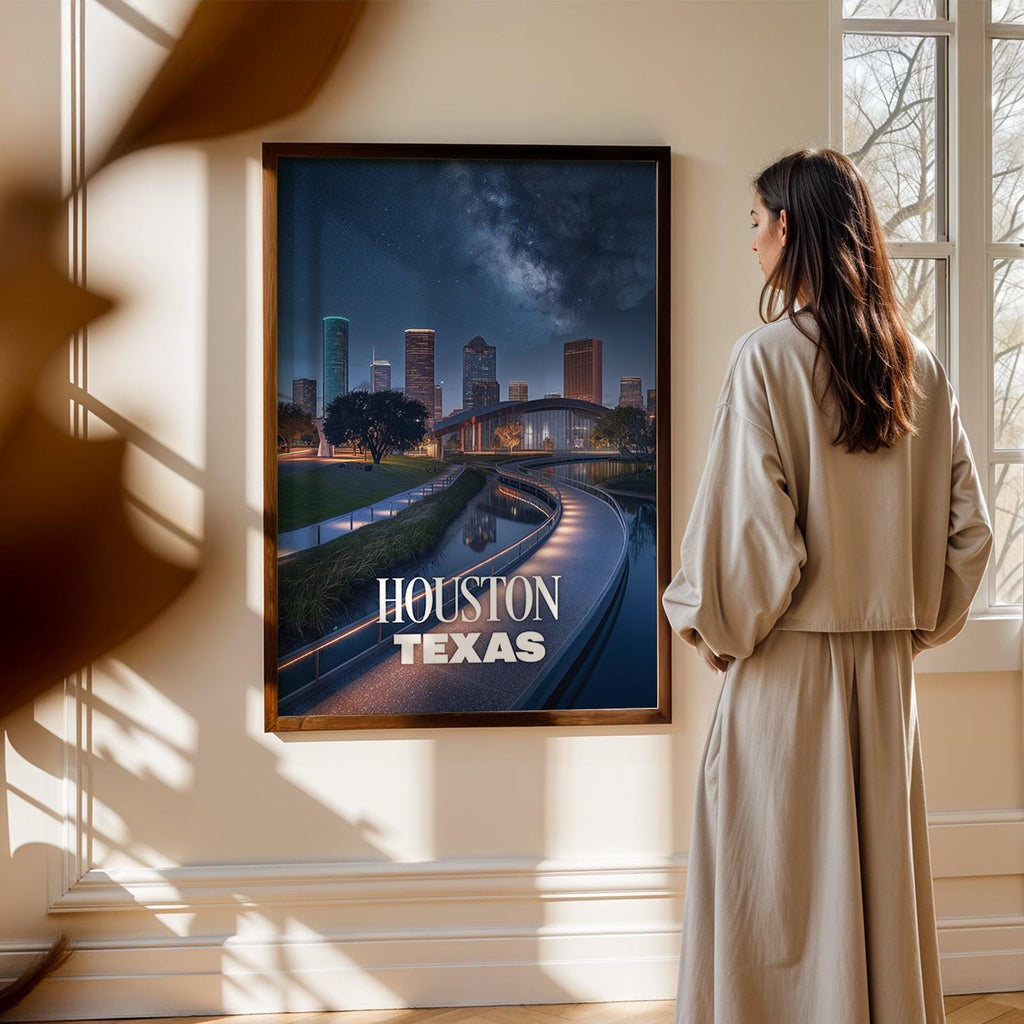 Houston Space Center Skyline Print: Vibrant Texas Wall Art (Digital Download)