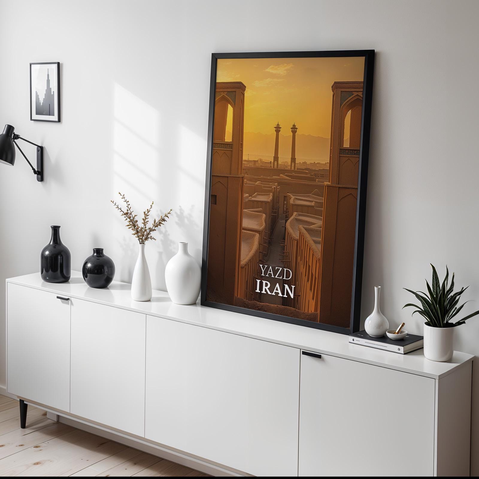 Yazd Iran Print: Vibrant Wind Tower, Old City Wall Art (Digital Download)