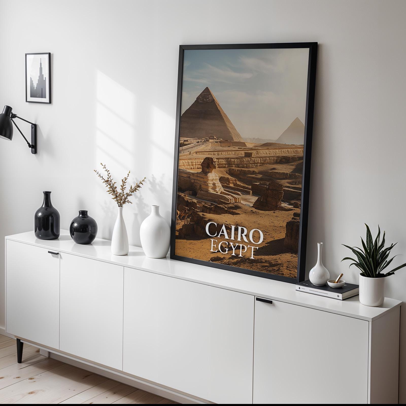 Cairo Egypt Pyramids Print: Vibrant Giza Cityscape Wall Art (Digital Download)