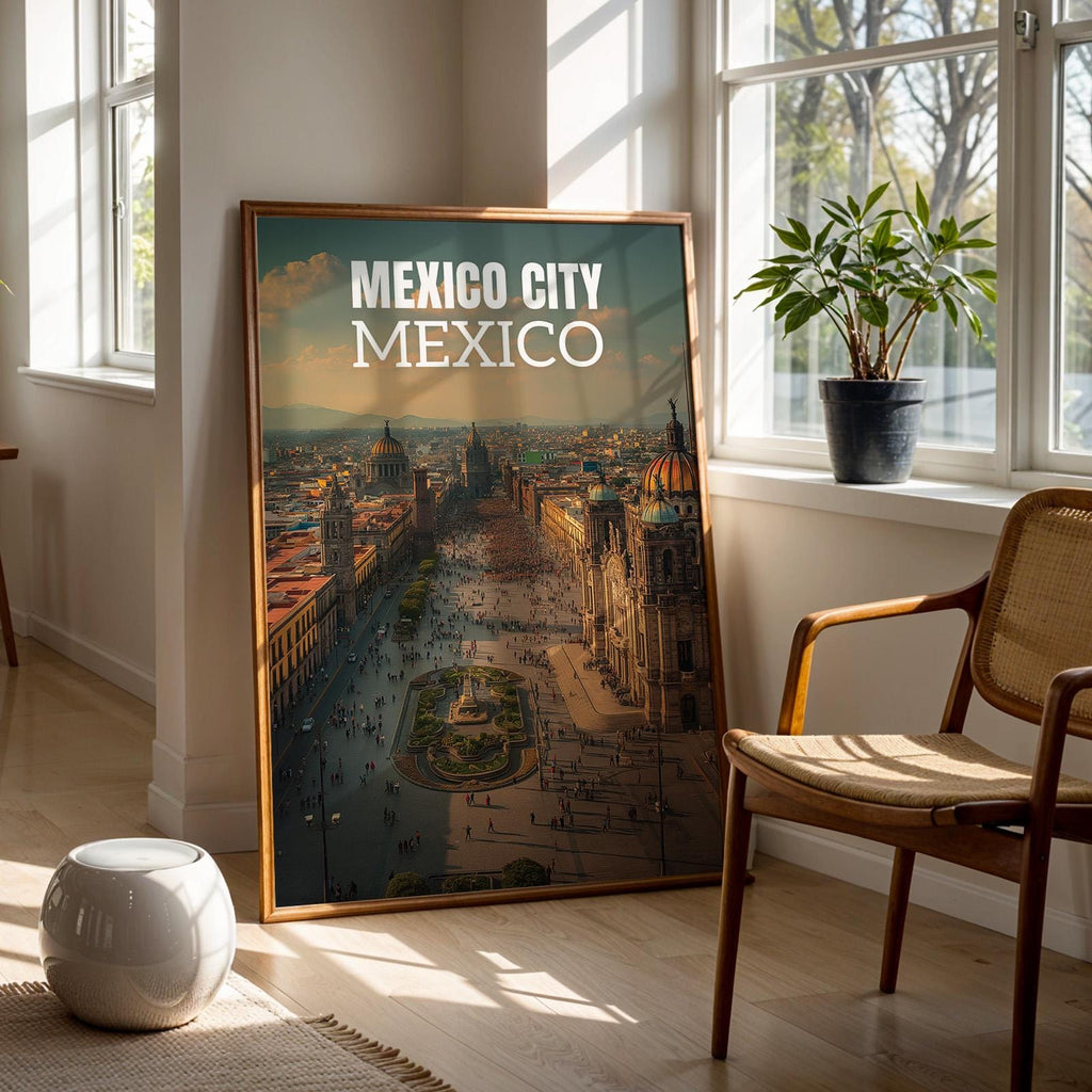 Mexico City Zócalo Palace Print: Vibrant Cityscape Wall Art (Digital Download)
