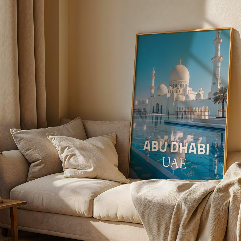 Sheikh Zayed Mosque Print: Vibrant Abu Dhabi Cityscape (Digital Download)