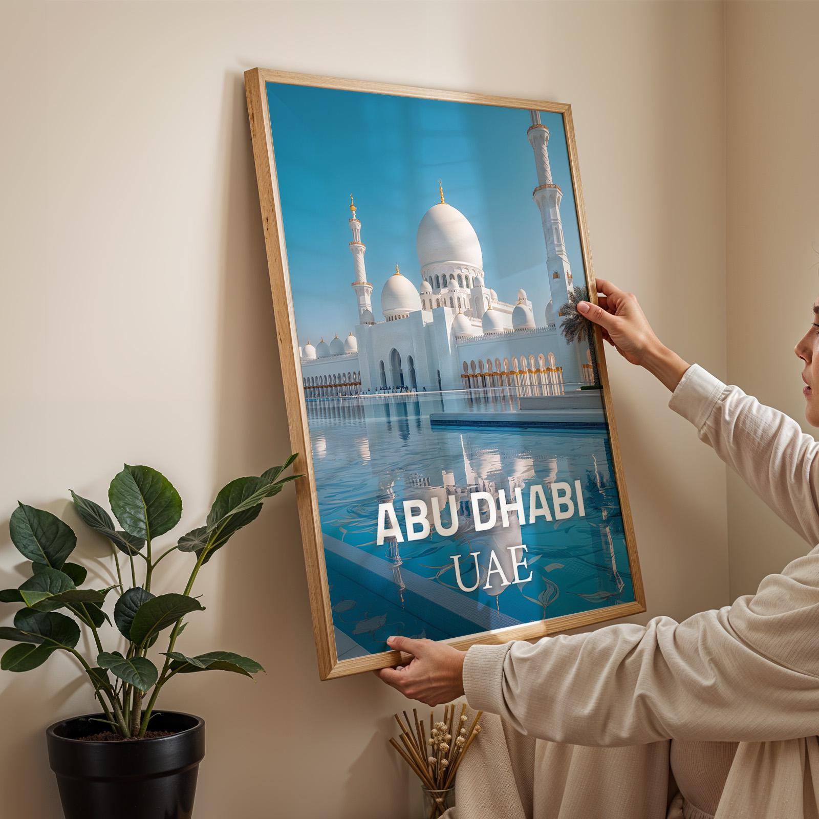 Sheikh Zayed Mosque Print: Vibrant Abu Dhabi Cityscape (Digital Download)