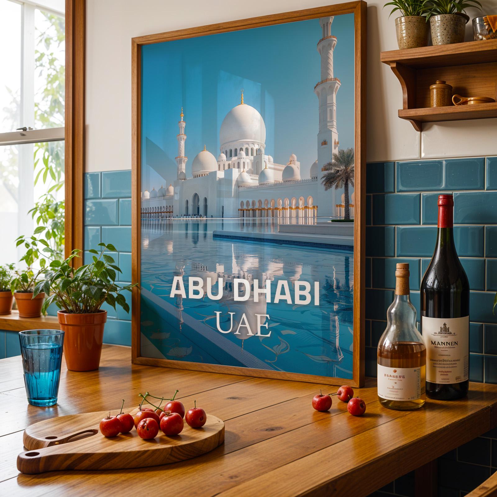 Sheikh Zayed Mosque Print: Vibrant Abu Dhabi Cityscape (Digital Download)