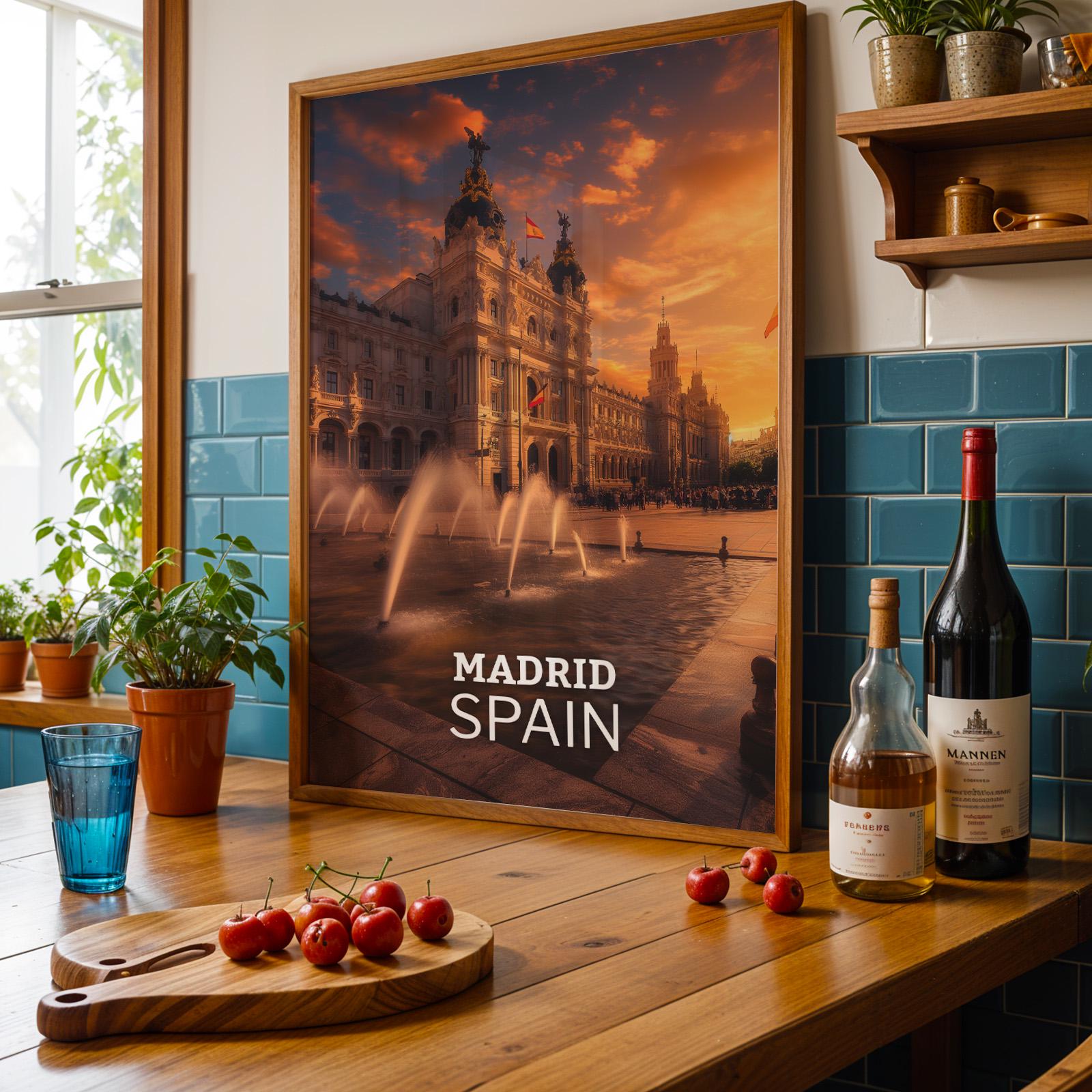 Madrid Royal Palace Cityscape Print: Vibrant Spain Wall Art (Digital Download)