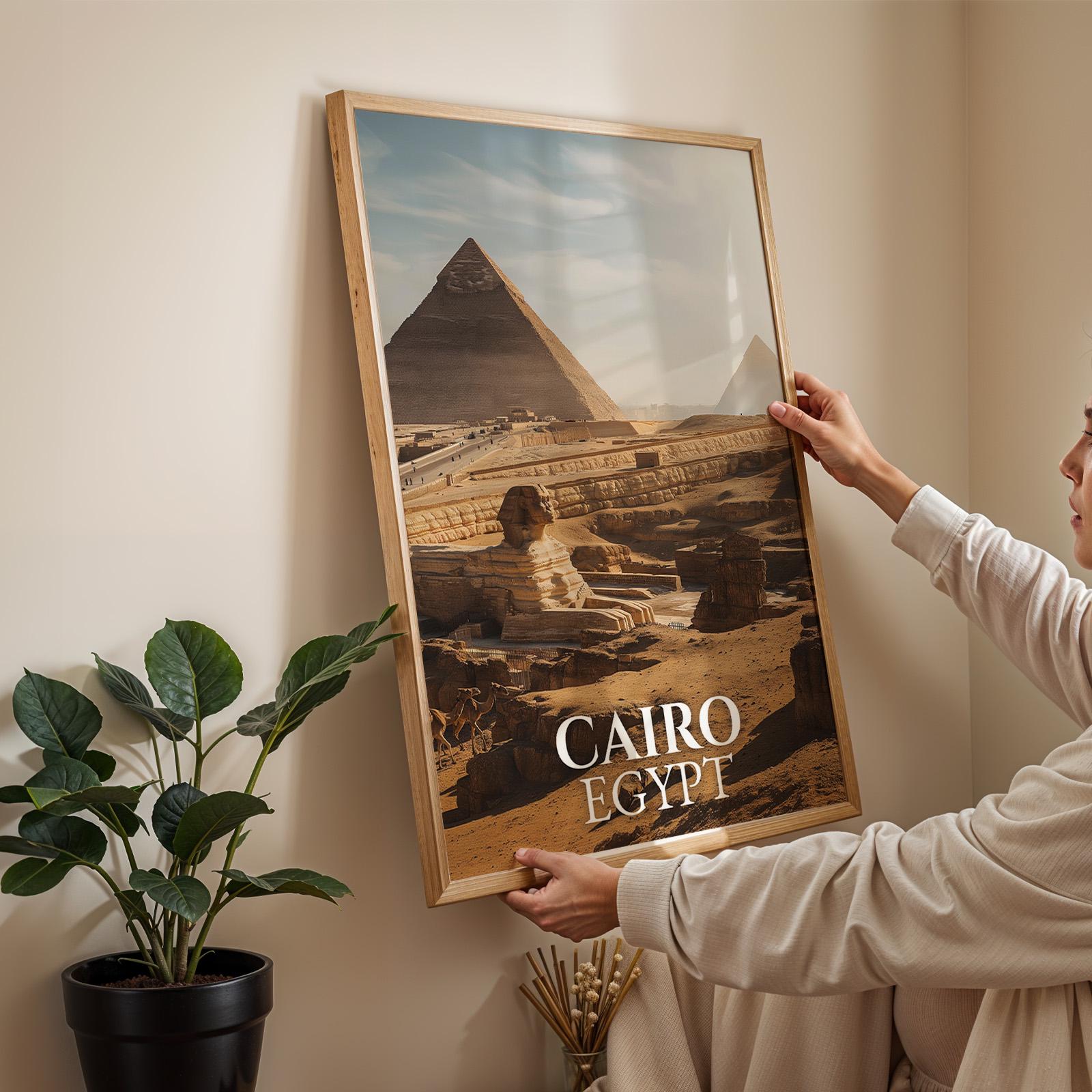 Cairo Egypt Pyramids Print: Vibrant Giza Cityscape Wall Art (Digital Download)