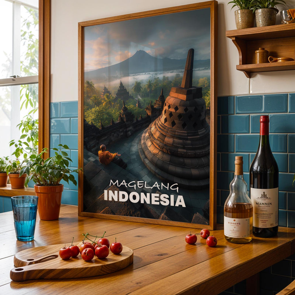 Borobudur Temple Print: Vibrant Indonesia Cityscape Wall Art (Digital Download)