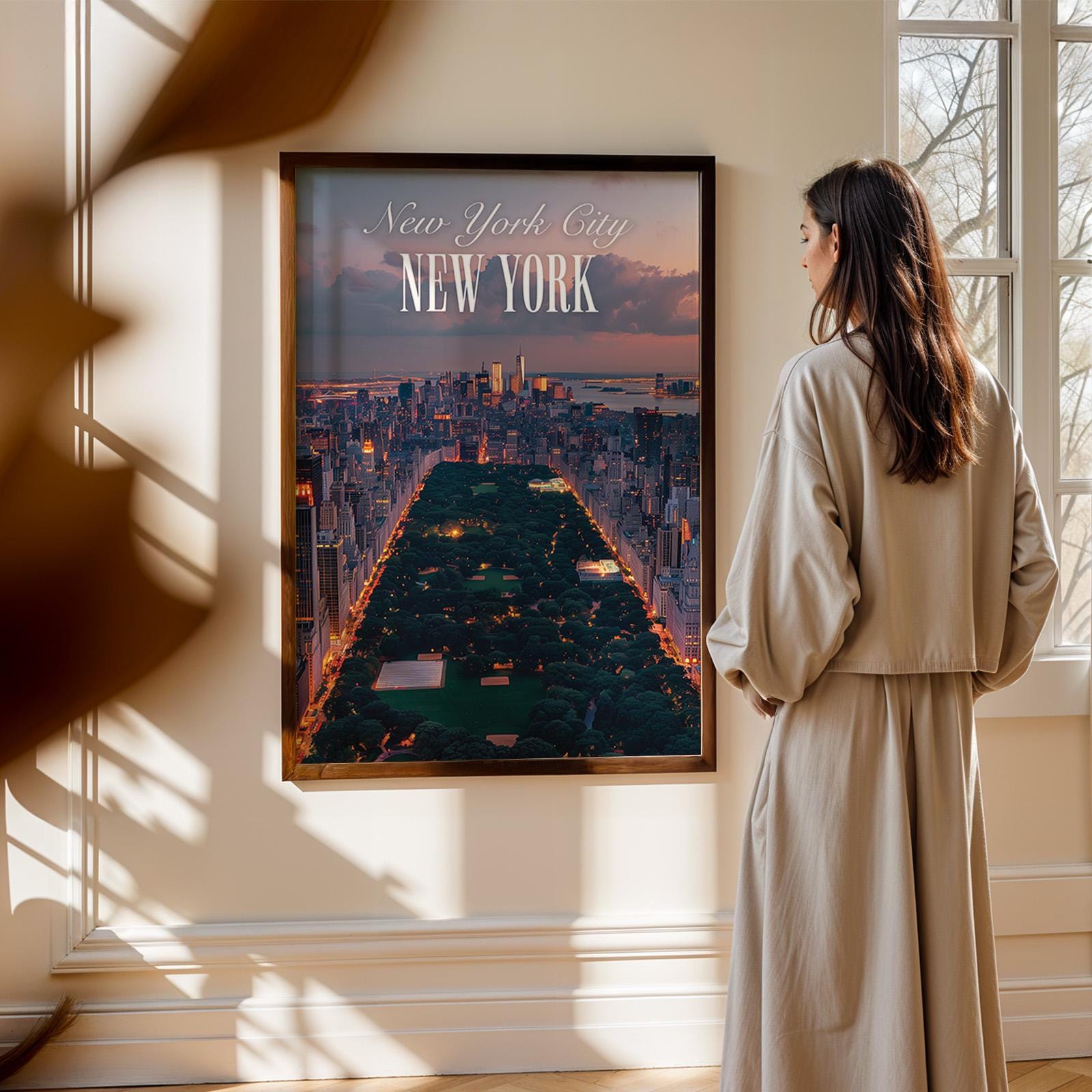 New York City Skyline Sunset Print: Central Park View (Digital Download)