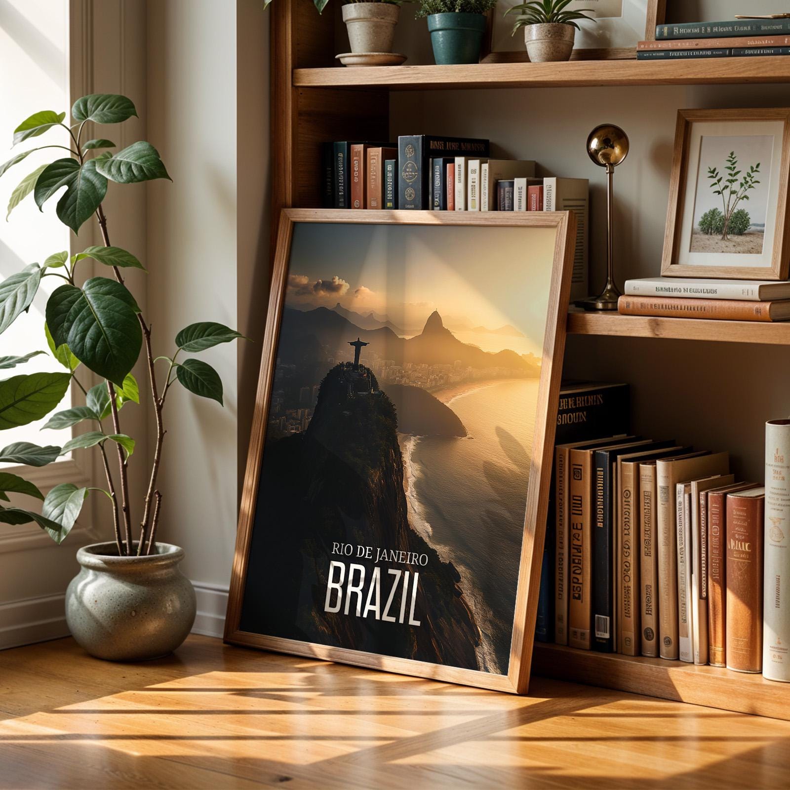 Rio de Janeiro Print: Christ the Redeemer, Brazil Harbor (Digital Download)