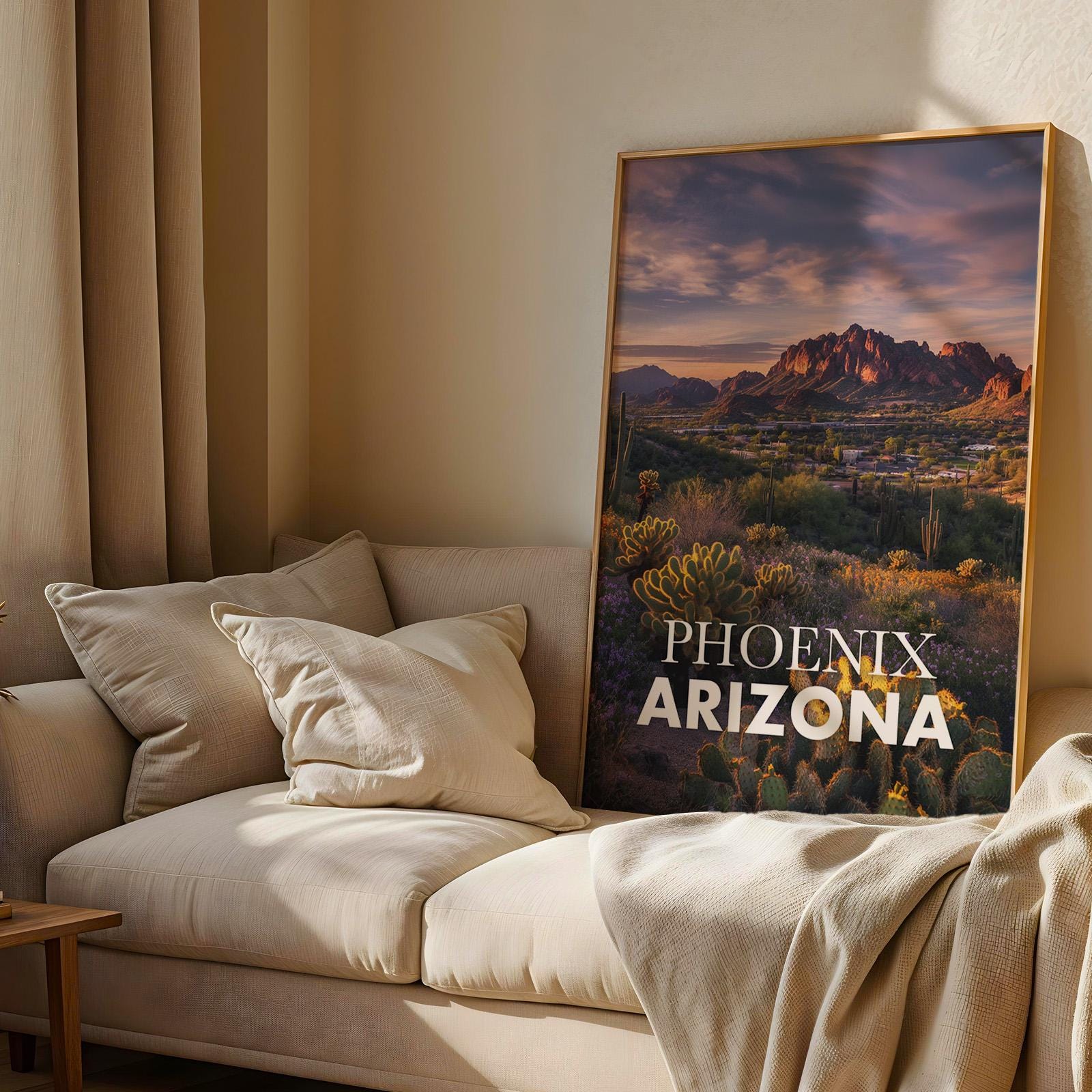 Phoenix Arizona Camelback Mountain Print: Desert Landscape Wall Art (Digital Download)