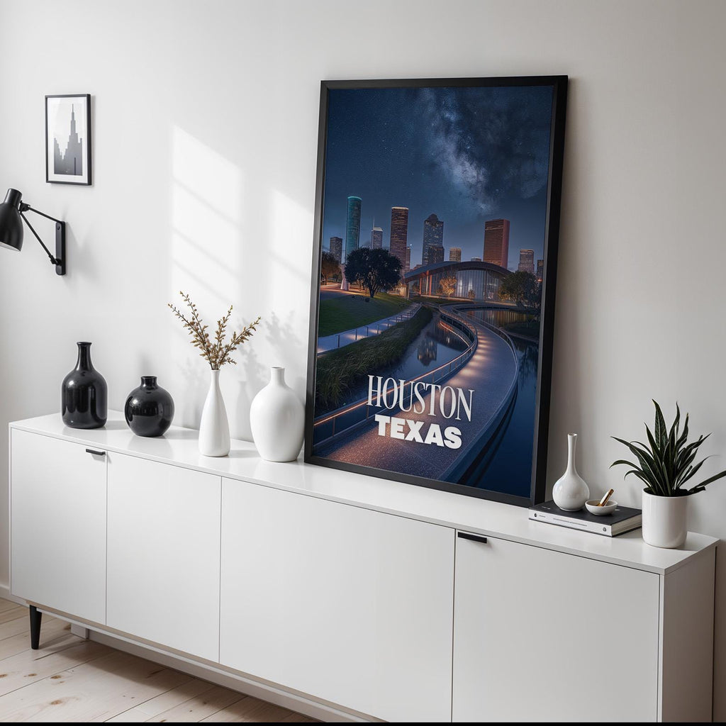 Houston Space Center Skyline Print: Vibrant Texas Wall Art (Digital Download)