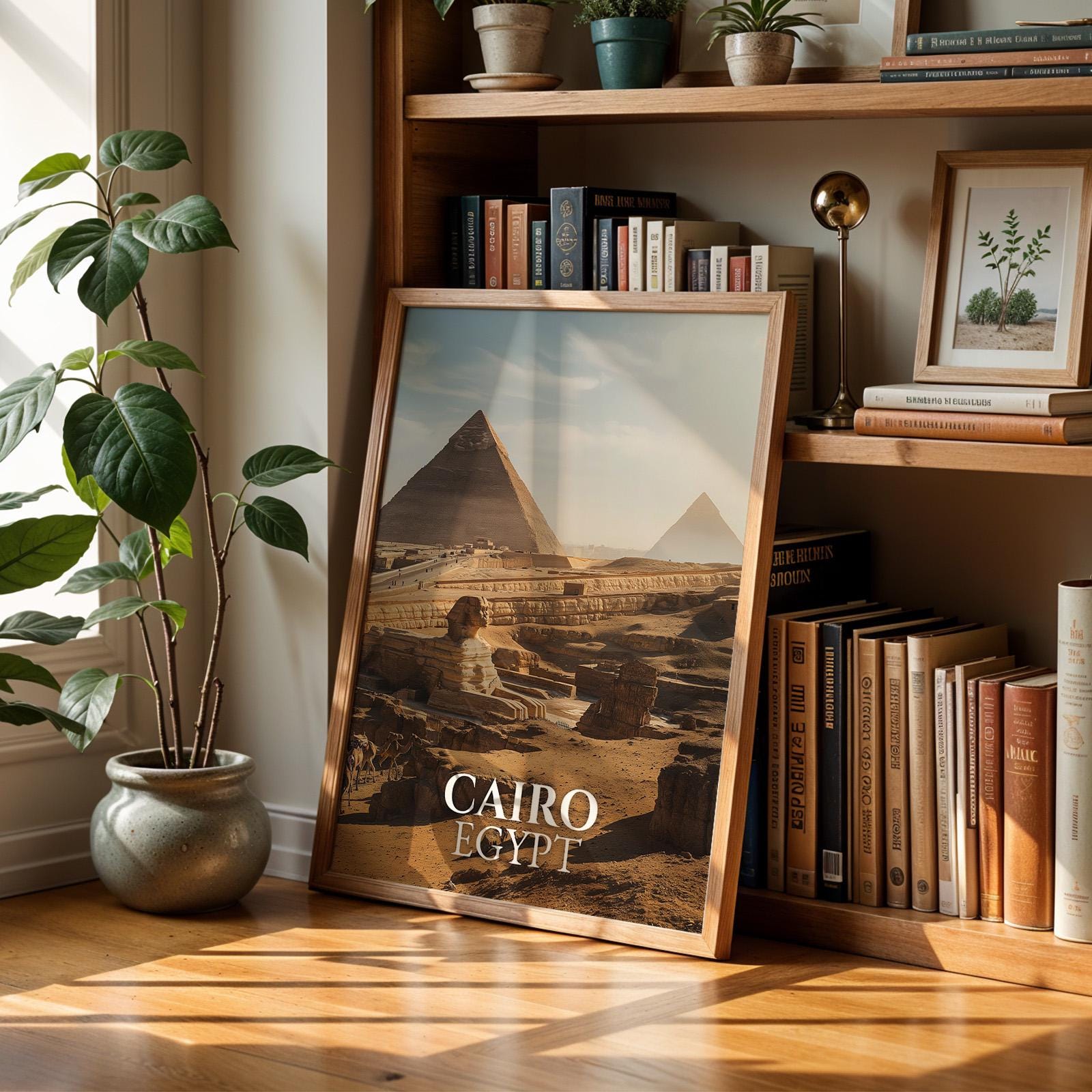 Cairo Egypt Pyramids Print: Vibrant Giza Cityscape Wall Art (Digital Download)