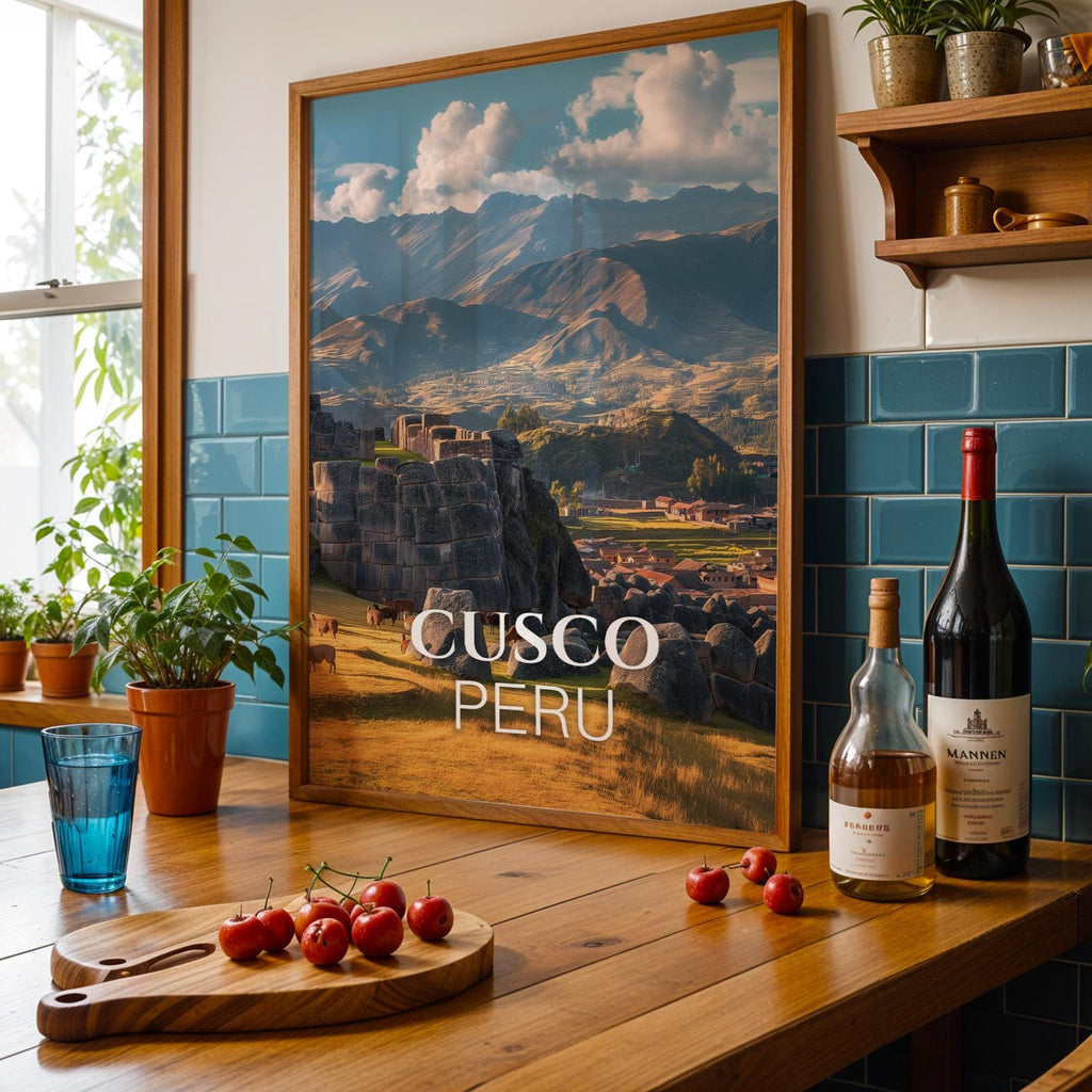 Cusco Peru Cityscape Print: Sacsayhuamán Fortress Wall Art (Digital Download)