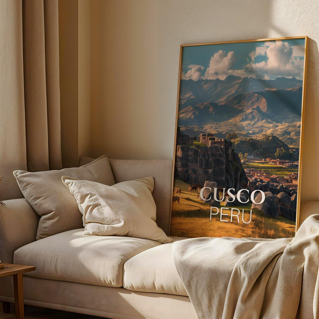Cusco Peru Cityscape Print: Sacsayhuamán Fortress Wall Art (Digital Download)