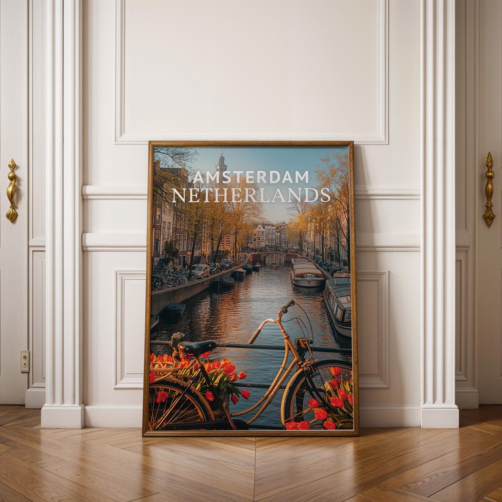 Amsterdam Canal Bridge Print: Vibrant Netherlands Cityscape (Digital Download)