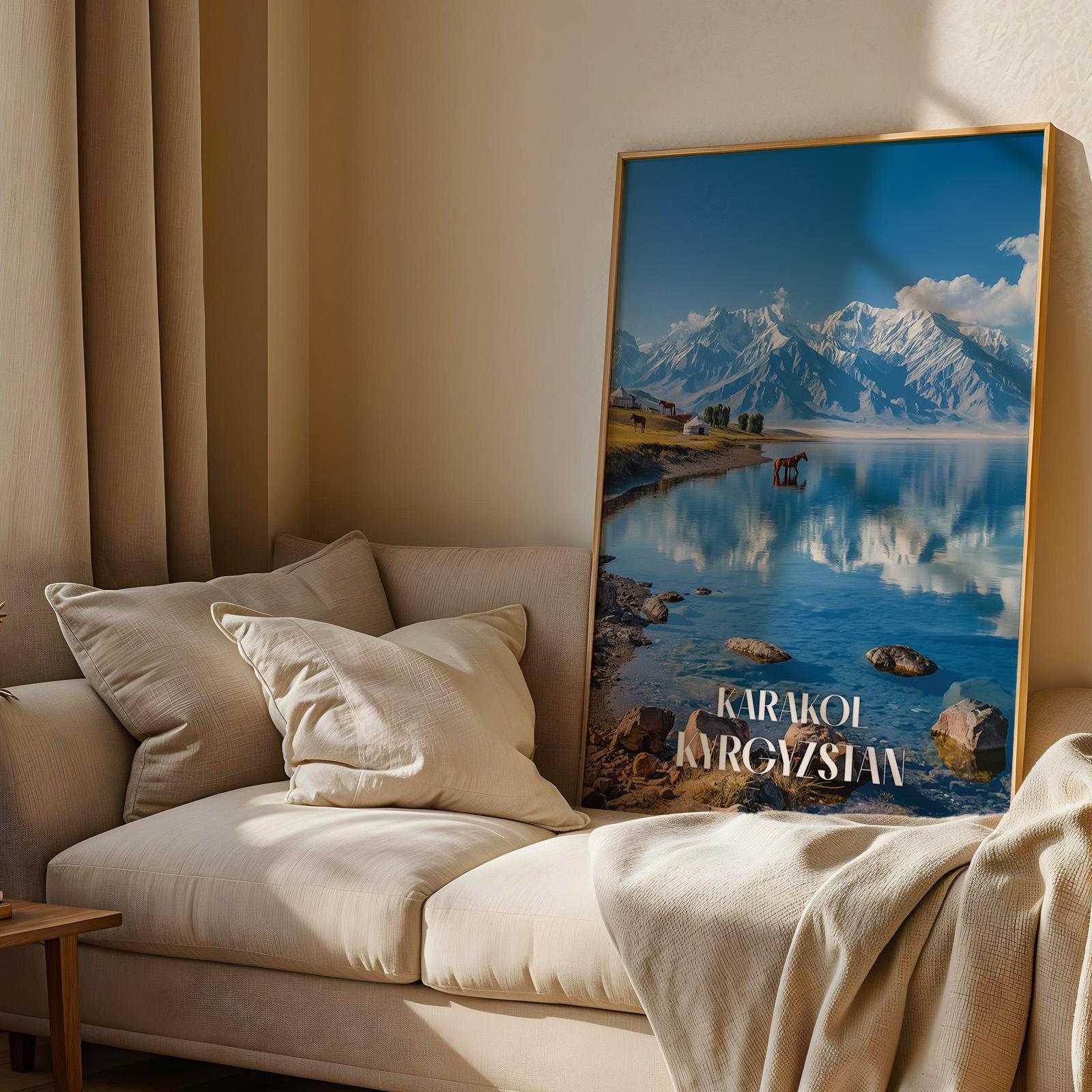 Kyrgyzstan Landscape Print: Issyk-Kul Lake, Karakol (Digital Download)