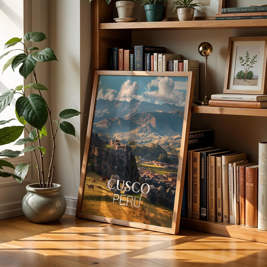 Cusco Peru Cityscape Print: Sacsayhuamán Fortress Wall Art (Digital Download)