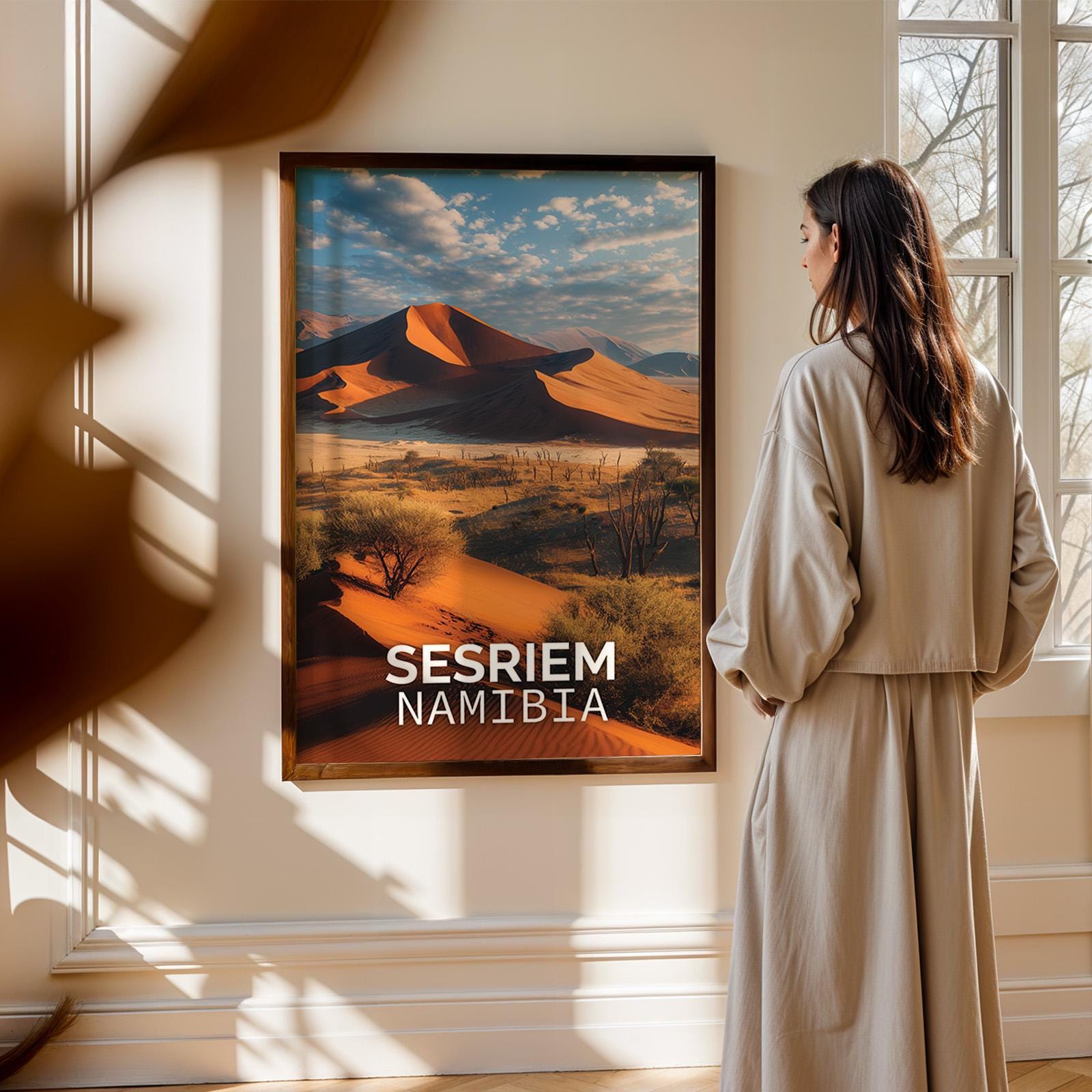 Namibia Sossusvlei Dunes Print: Vibrant African Landscape Wall Art (Digital Download)