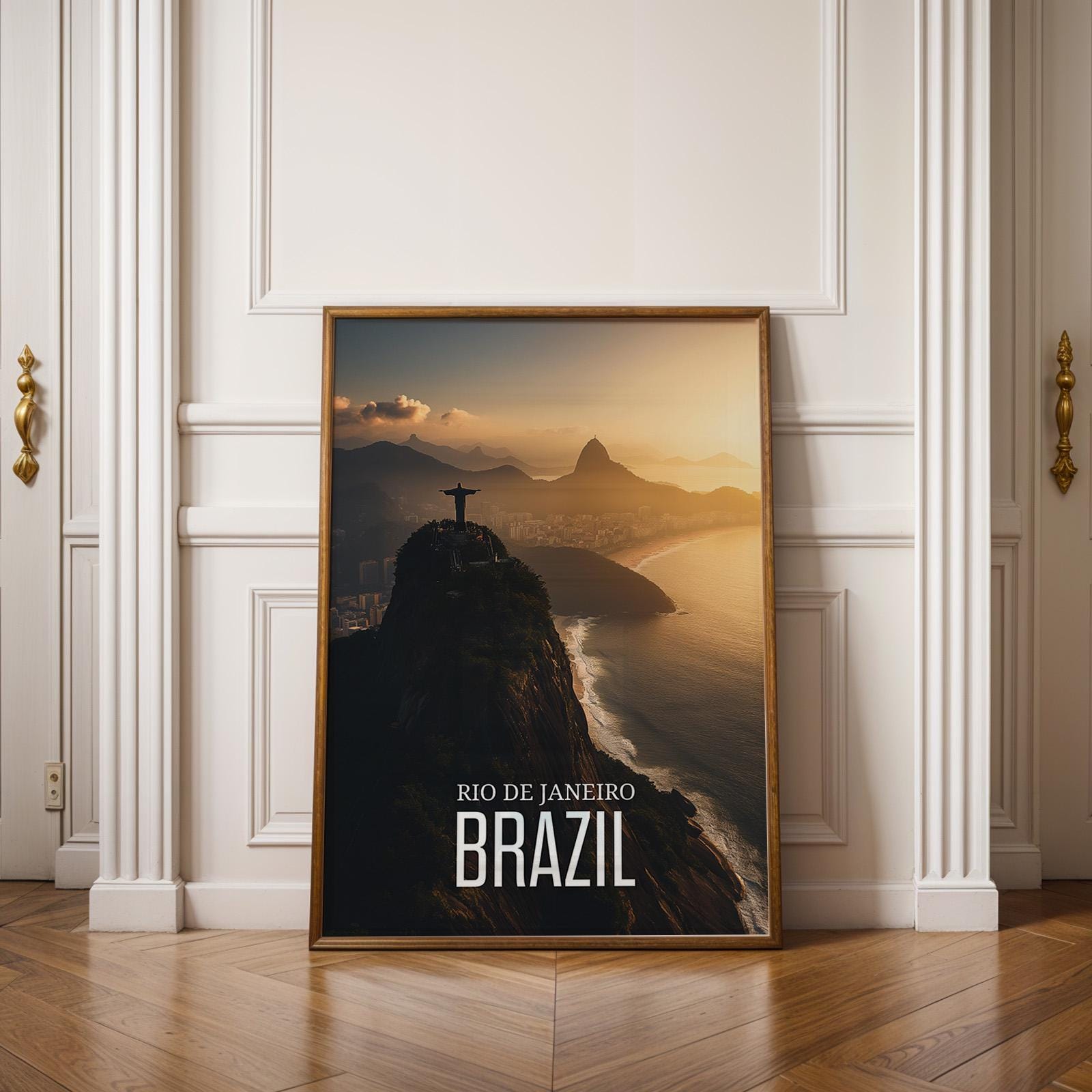 Rio de Janeiro Print: Christ the Redeemer, Brazil Harbor (Digital Download)