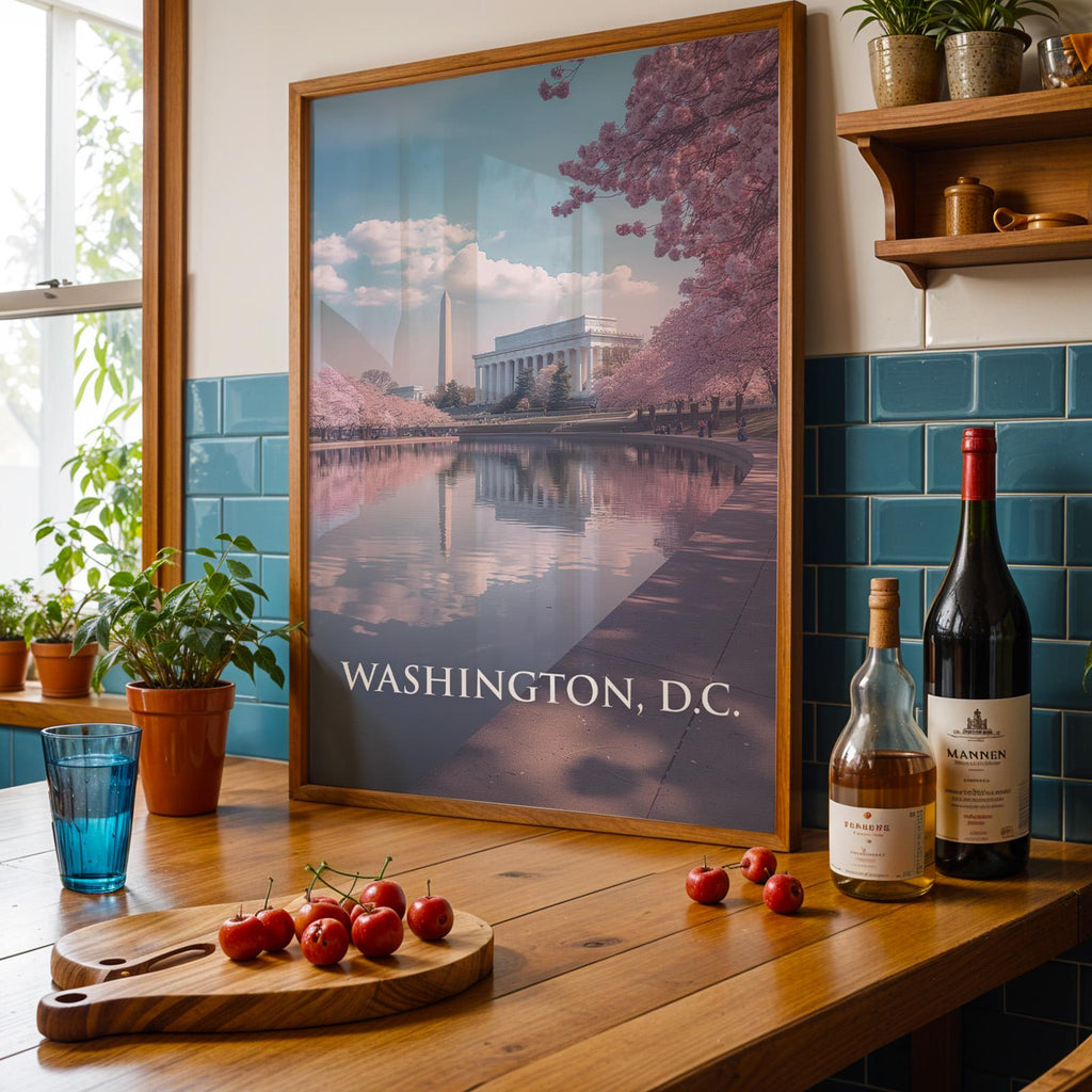 Lincoln Memorial Print: Washington DC Wall Art - Patriotic Travel Poster (Digital Download)