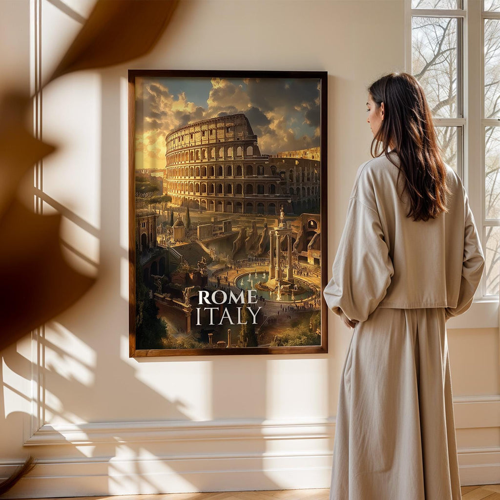 Rome Colosseum Print: Vibrant Italy Cityscape Wall Art (Digital Download)