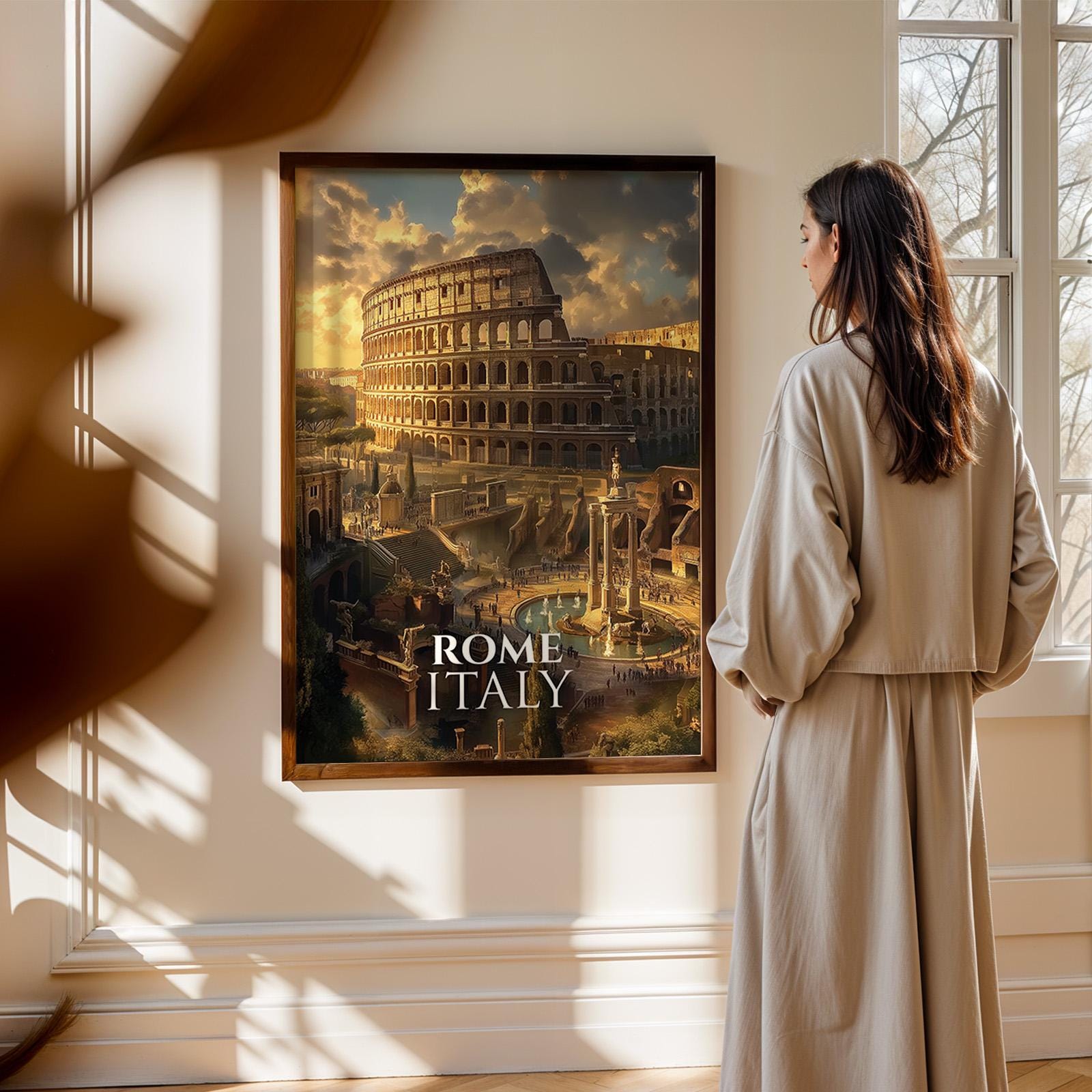 Rome Colosseum Print: Vibrant Italy Cityscape Wall Art (Digital Download)