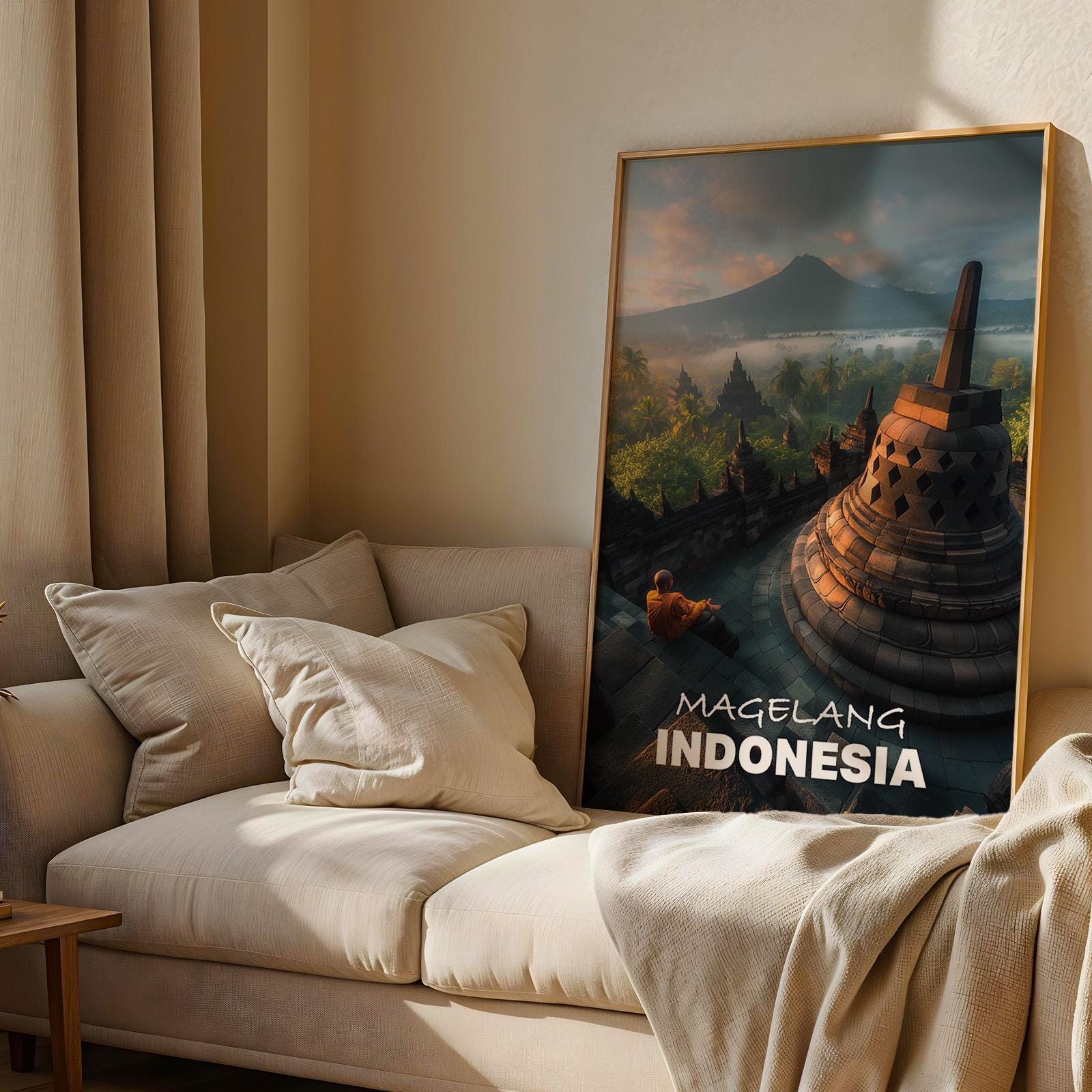 Borobudur Temple Print: Vibrant Indonesia Cityscape Wall Art (Digital Download)