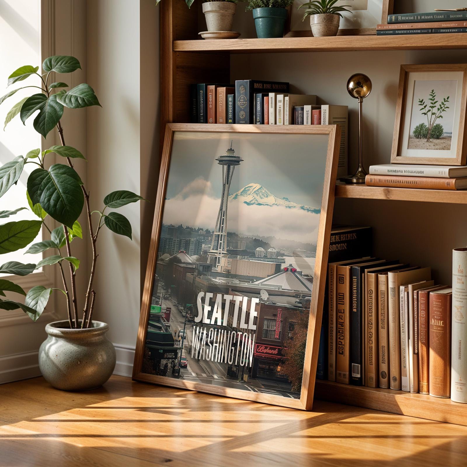 Seattle Space Needle Cityscape Print: Vibrant Pacific Northwest Wall Art (Digital Download
