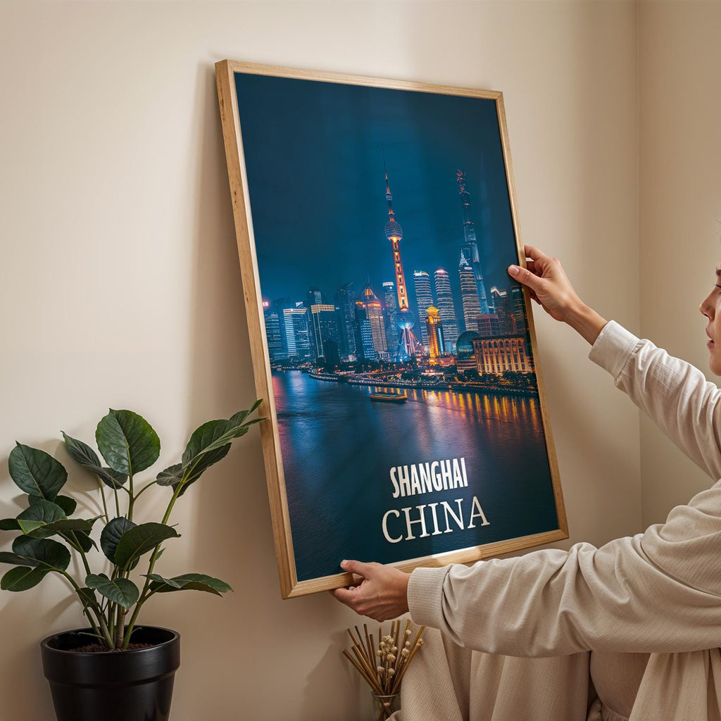 Shanghai Skyline Print: Vibrant China Bund Wall Art (Digital Download)