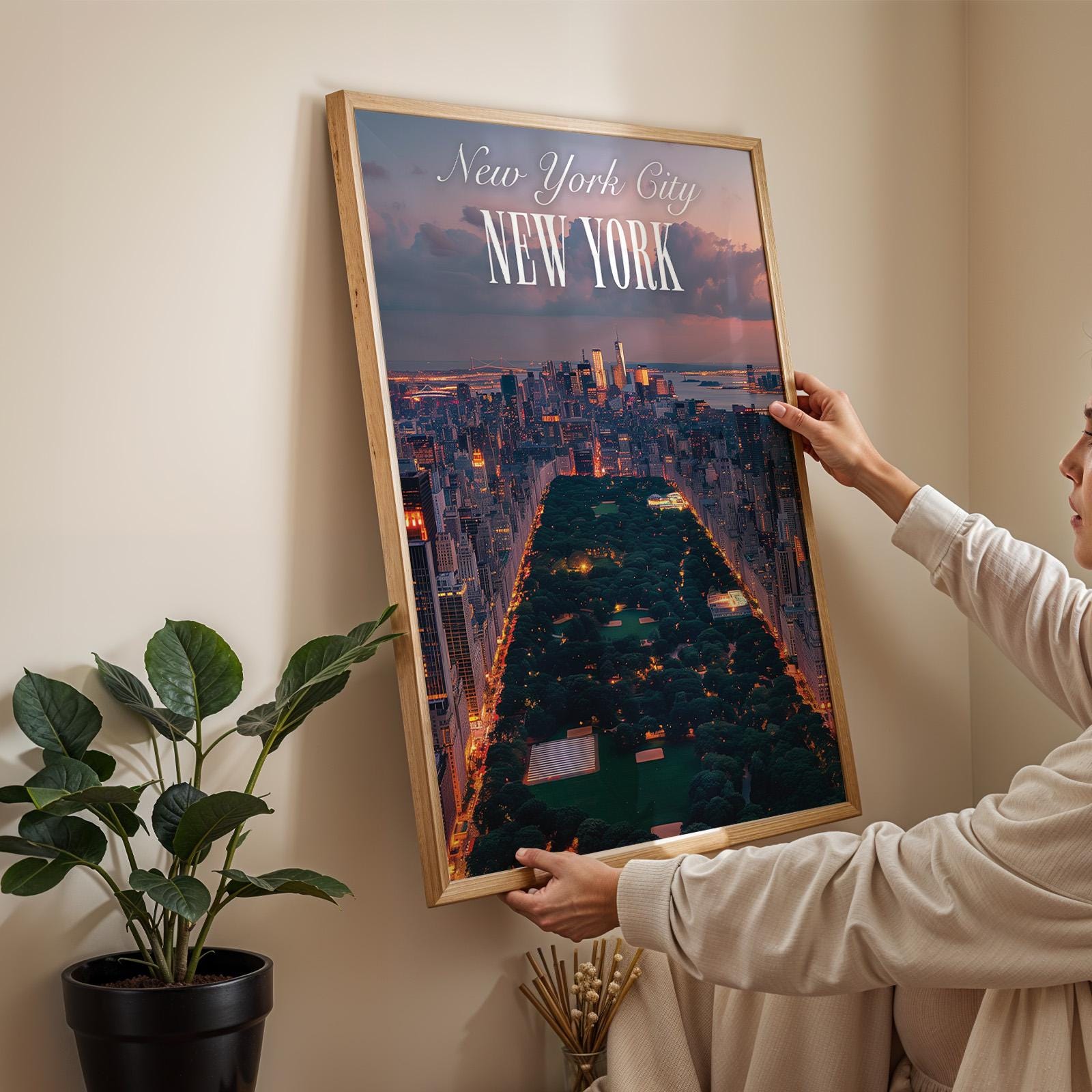 New York City Skyline Sunset Print: Central Park View (Digital Download)