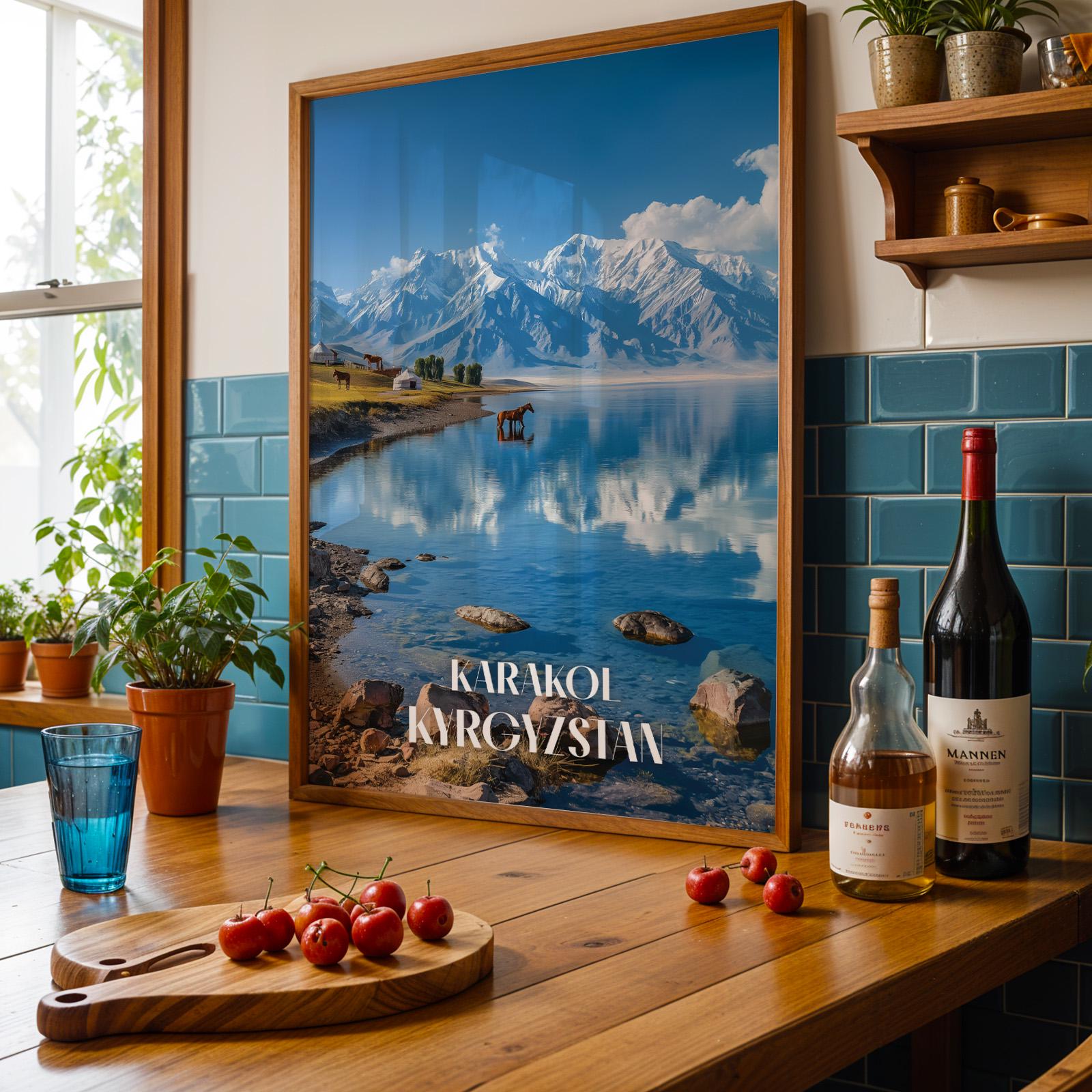 Kyrgyzstan Landscape Print: Issyk-Kul Lake, Karakol (Digital Download)