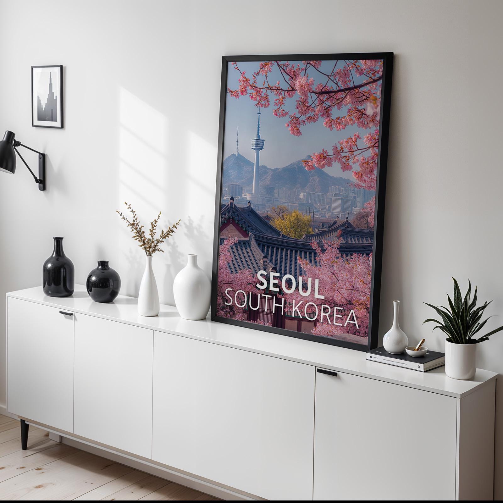 Seoul Palace Cityscape Art Print: Vibrant South Korea Travel Poster (Digital Download)