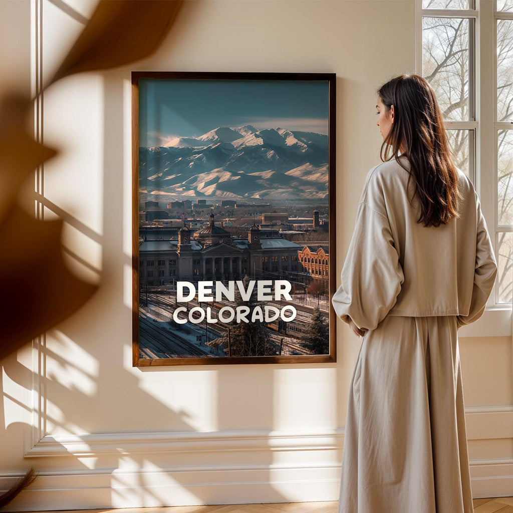 Denver Union Station Print: Colorado Mountain Cityscape Wall Art (Digital Download)