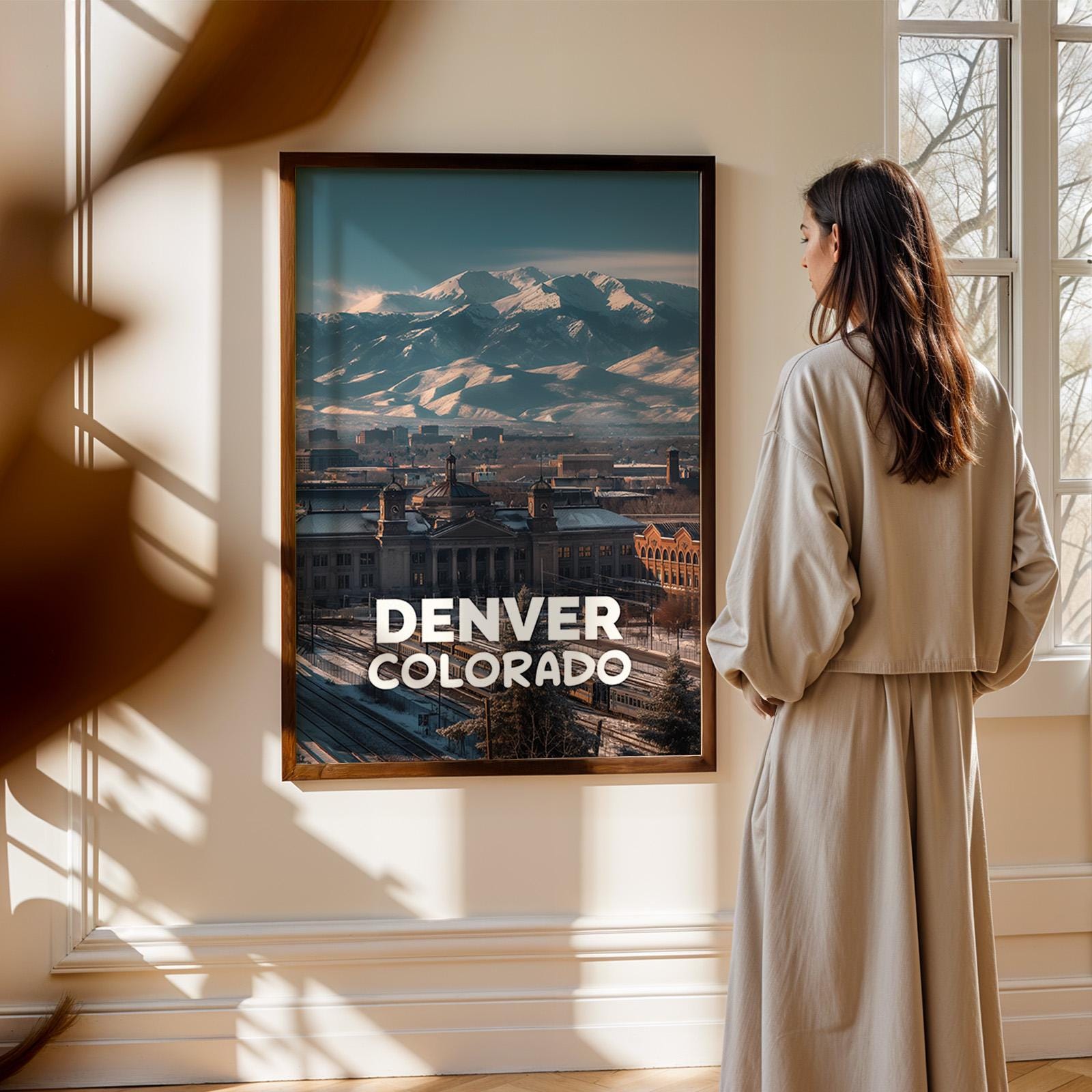 Denver Union Station Print: Colorado Mountain Cityscape Wall Art (Digital Download)