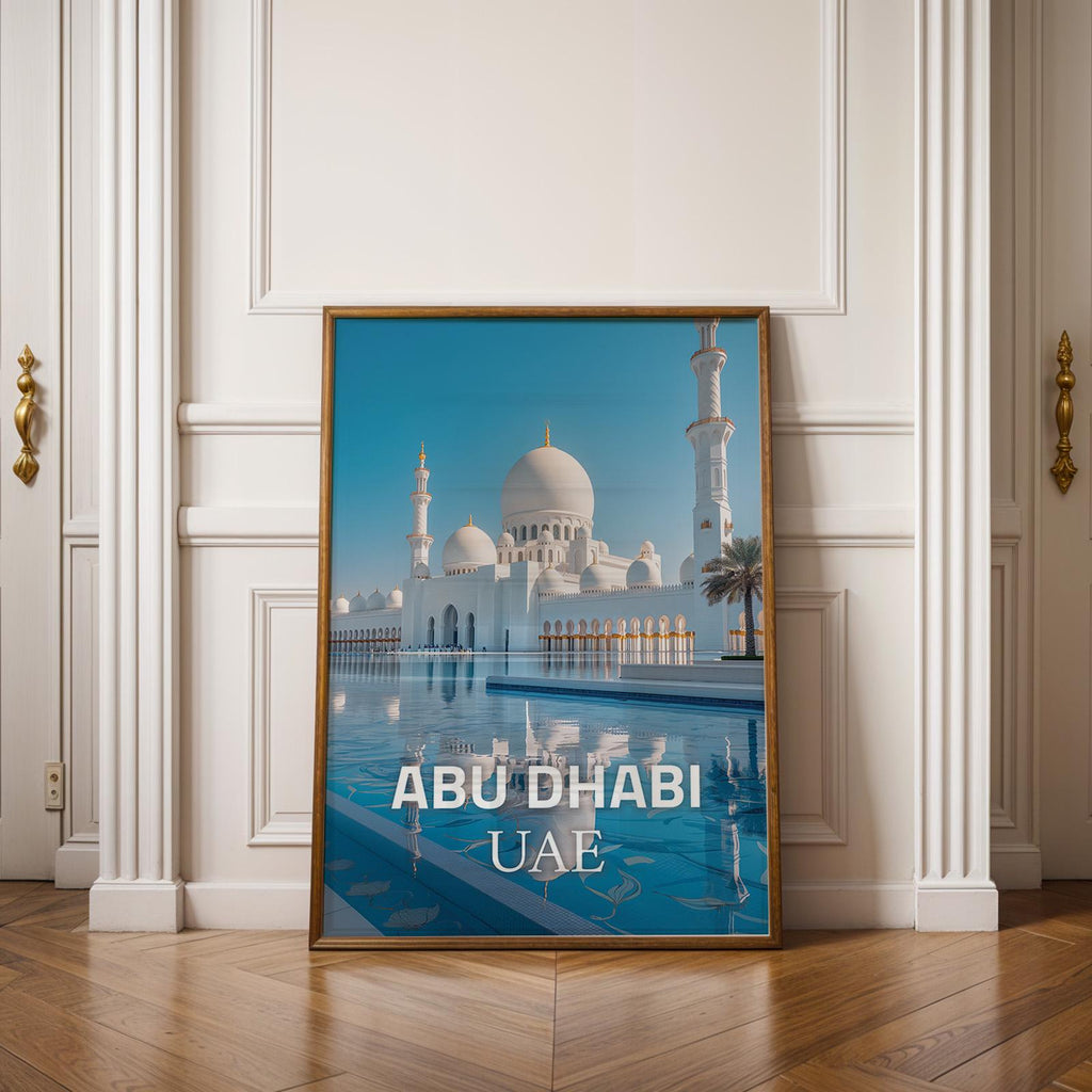 Sheikh Zayed Mosque Print: Vibrant Abu Dhabi Cityscape (Digital Download)