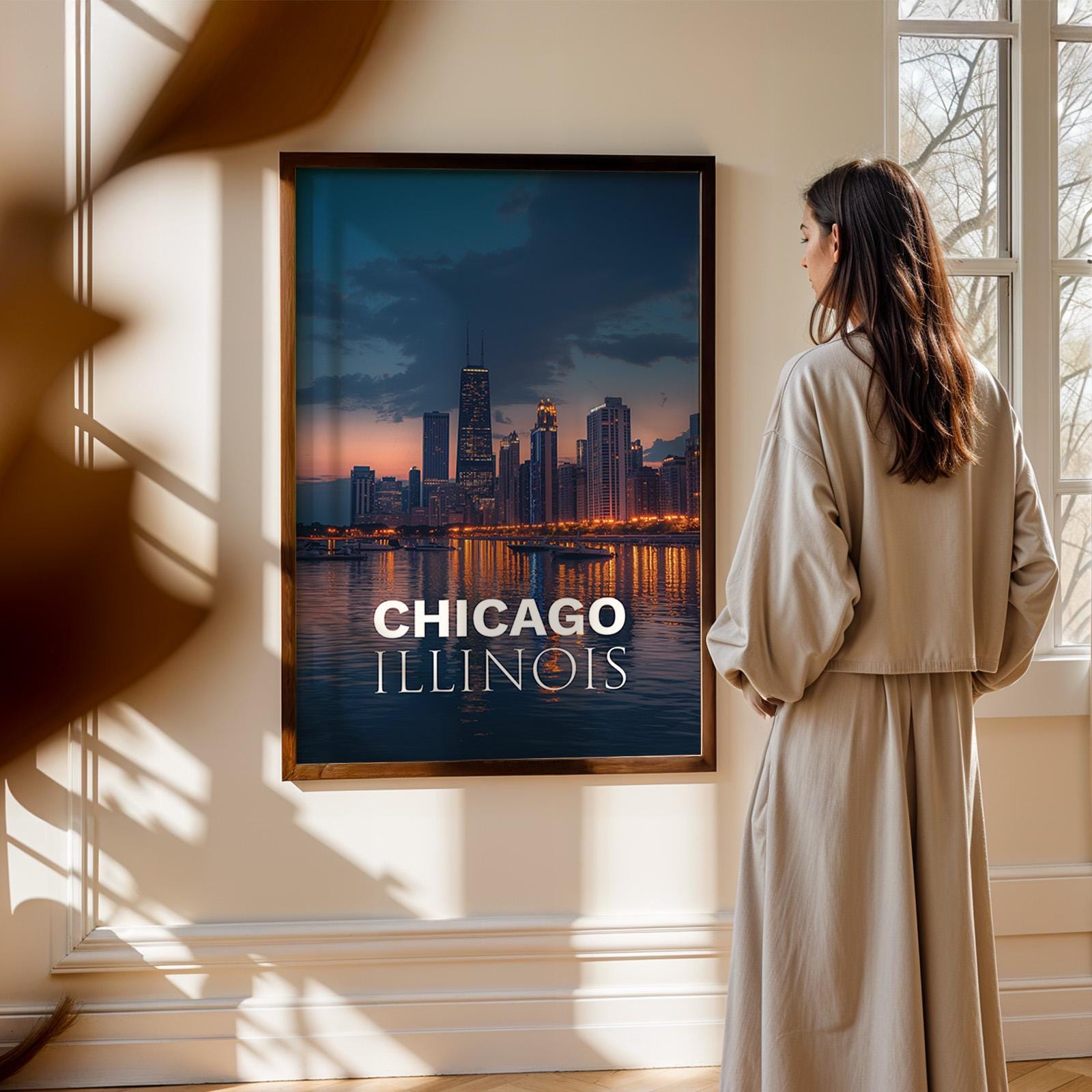 Chicago Skyline Print: Vibrant Lake Michigan Wall Art (Digital Download)