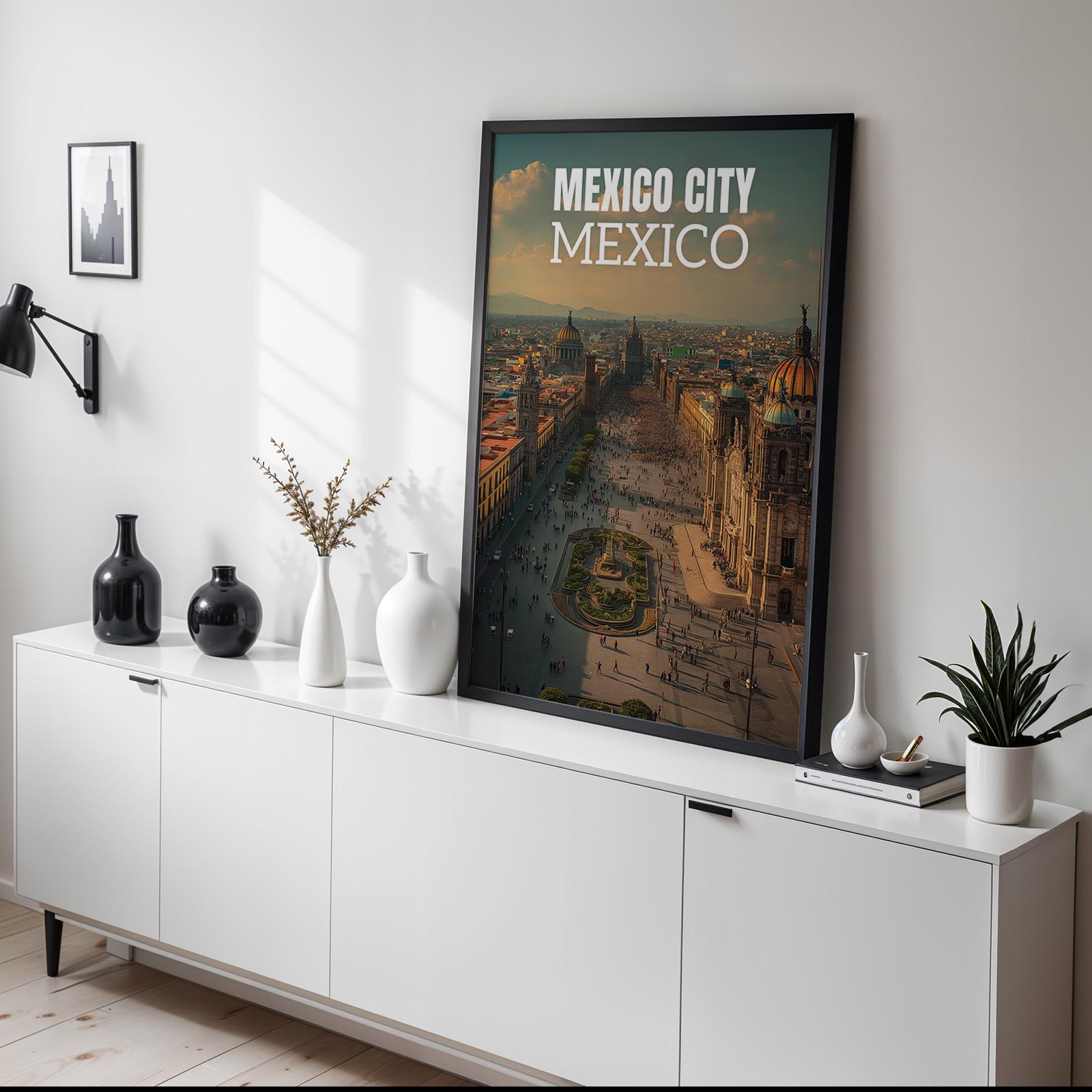 Mexico City Zócalo Palace Print: Vibrant Cityscape Wall Art (Digital Download)