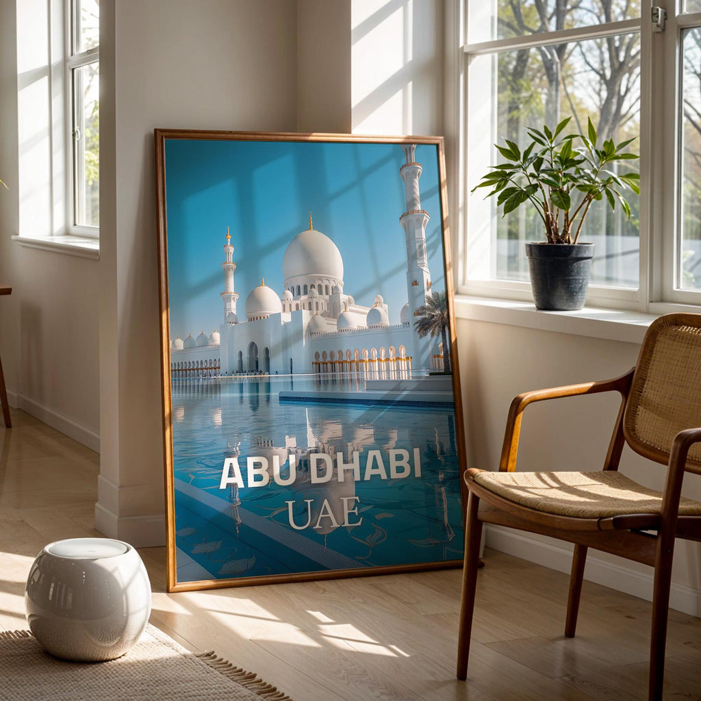 Sheikh Zayed Mosque Print: Vibrant Abu Dhabi Cityscape (Digital Download)